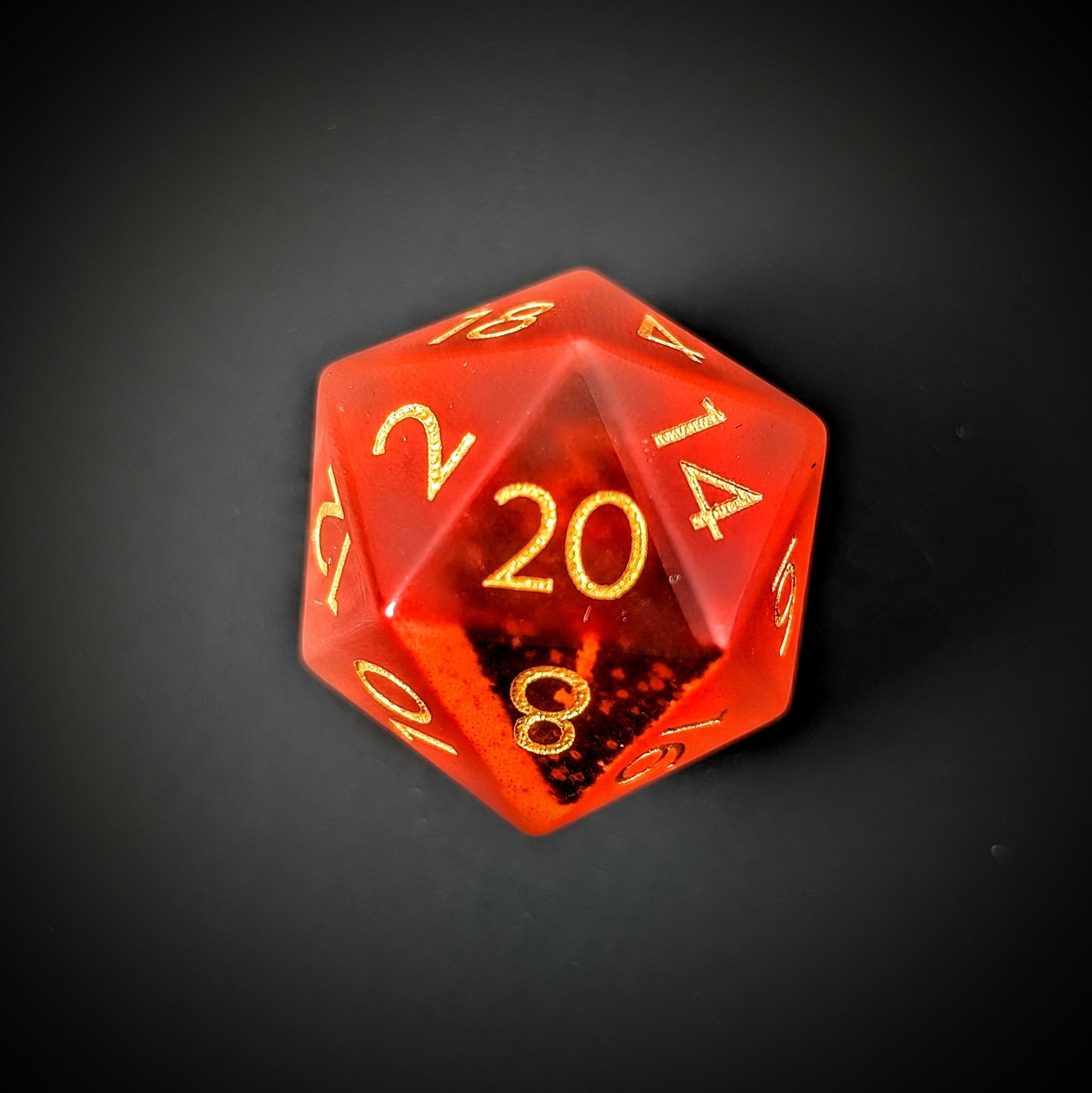 Orange Cat Eye - 7 Piece Polyhedral Gemstone Dice Set