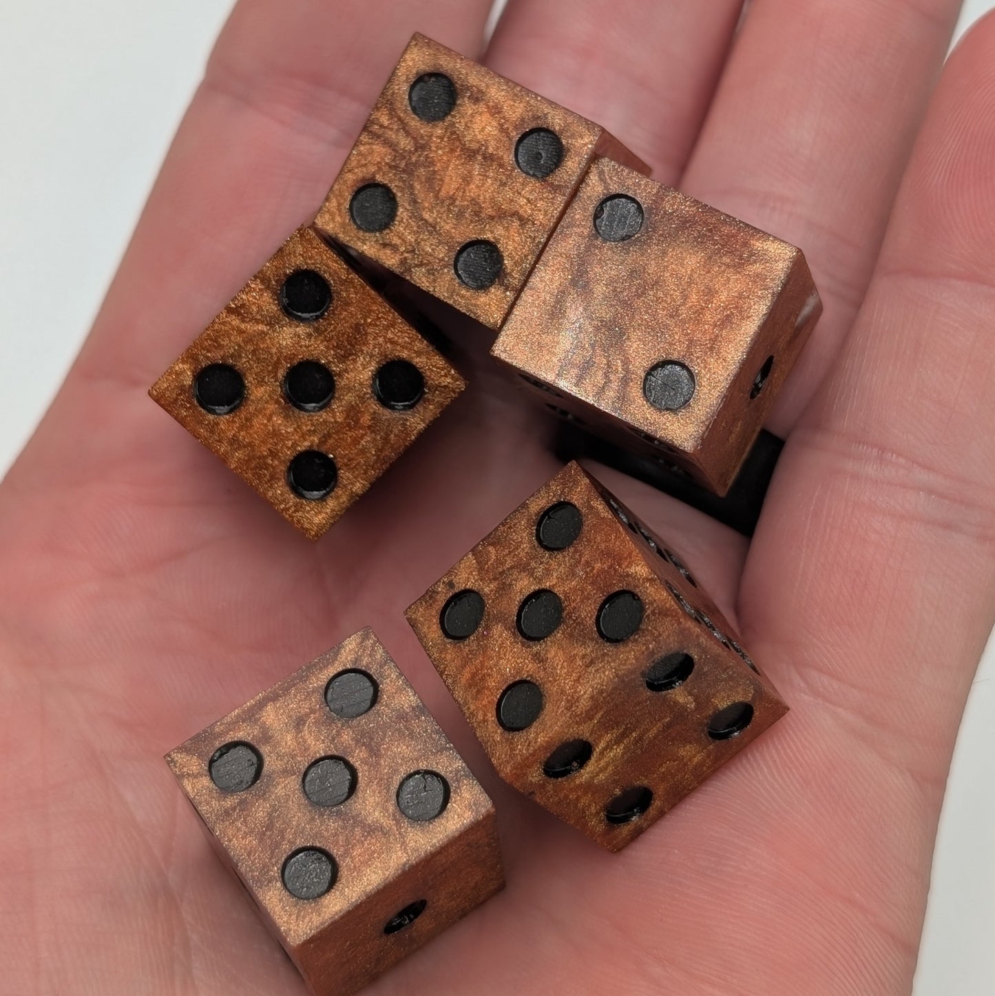 Handmade Casino D6 Dice Set - Copper