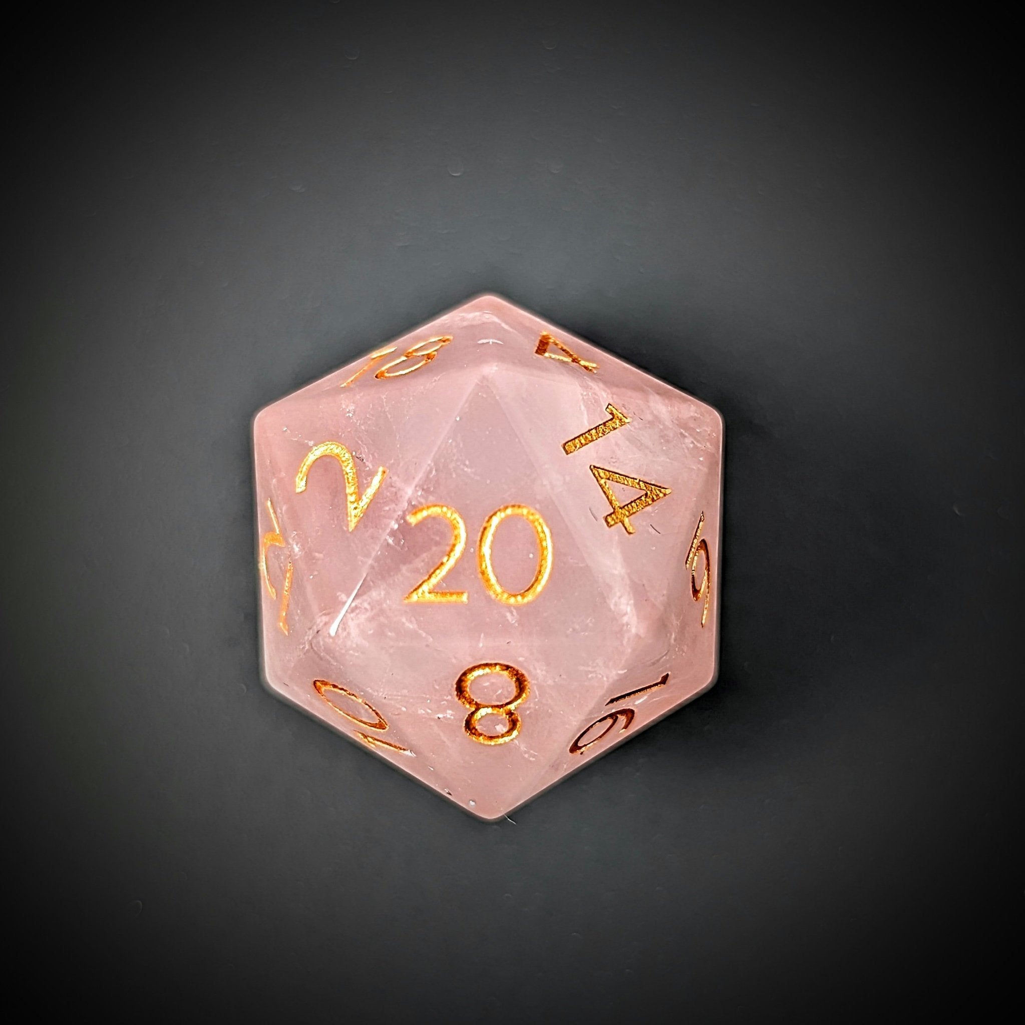 Rose Quartz - 7 Piece Polyhedral Gemstone Dice Set