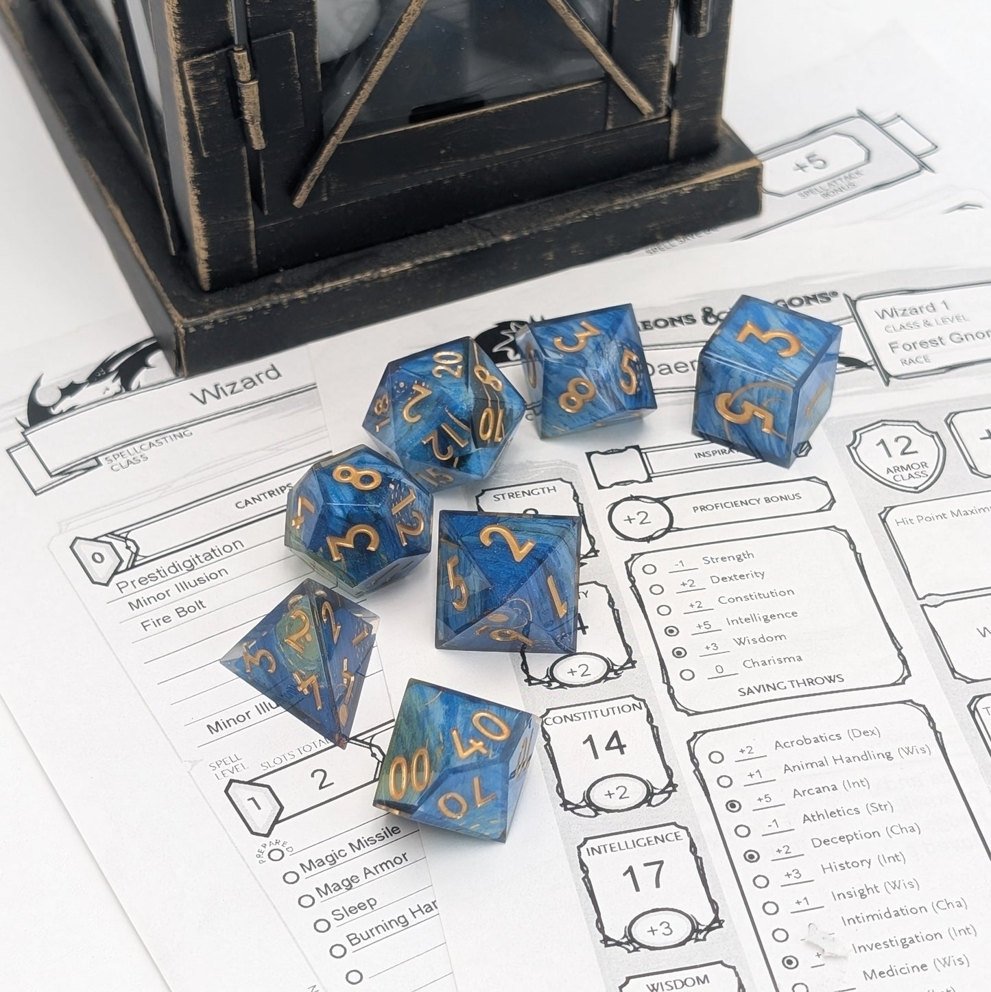 Mist and Moon - 7 Piece Luxury D&D Dice Set