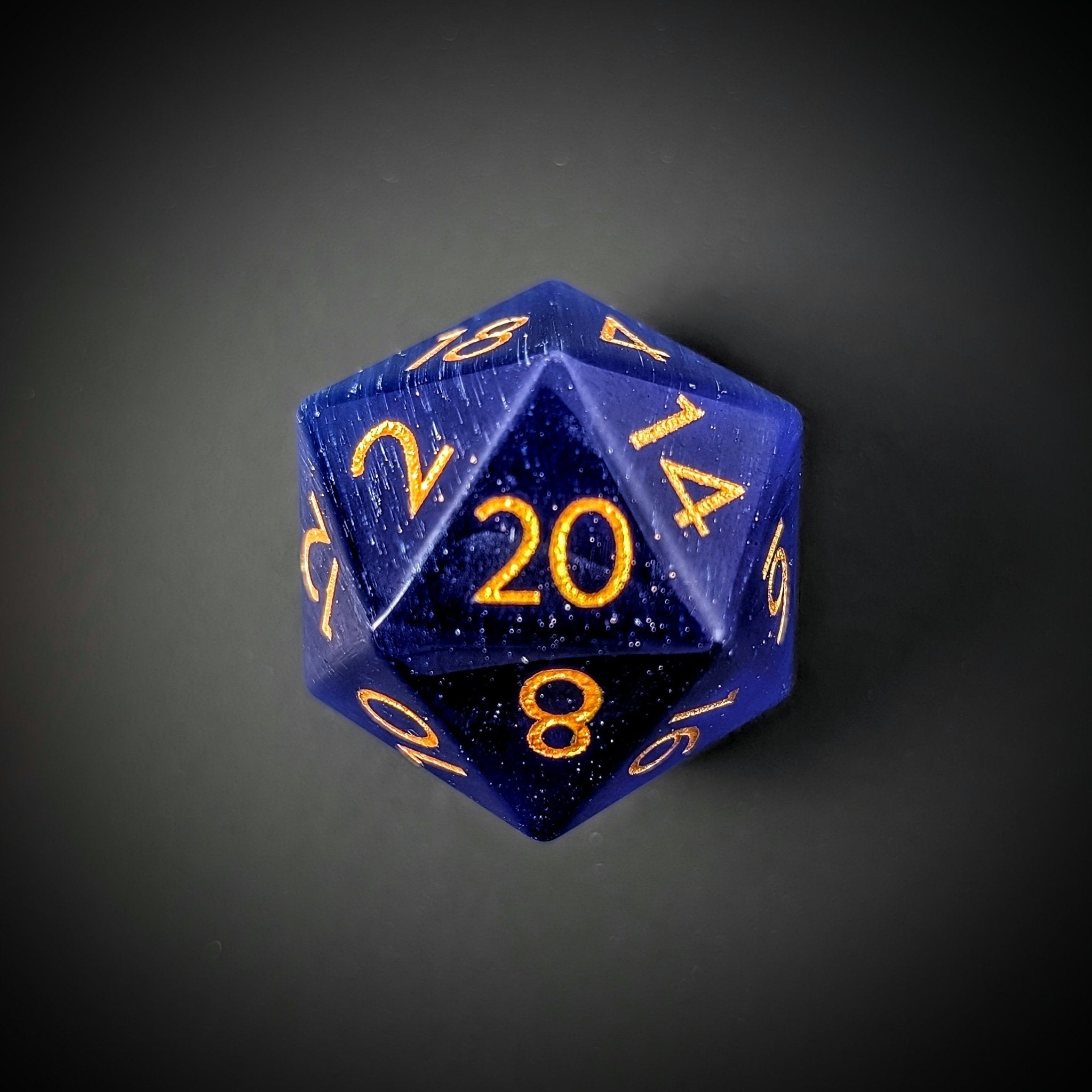 Sapphire Cat Eye - 7 Piece Polyhedral Gemstone Dice Set