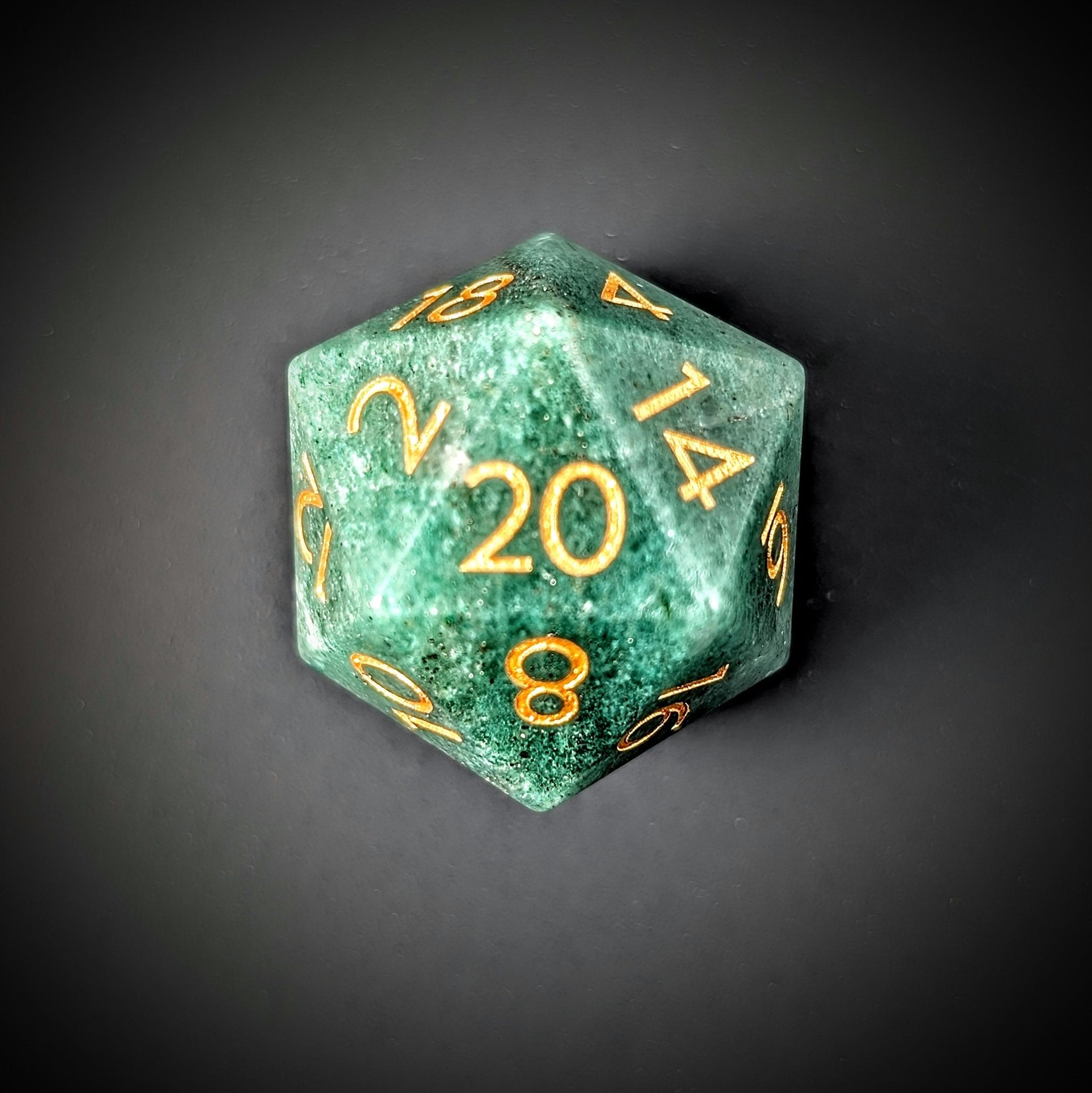 Green Aventurine - 7 Piece Polyhedral Gemstone Dice Set