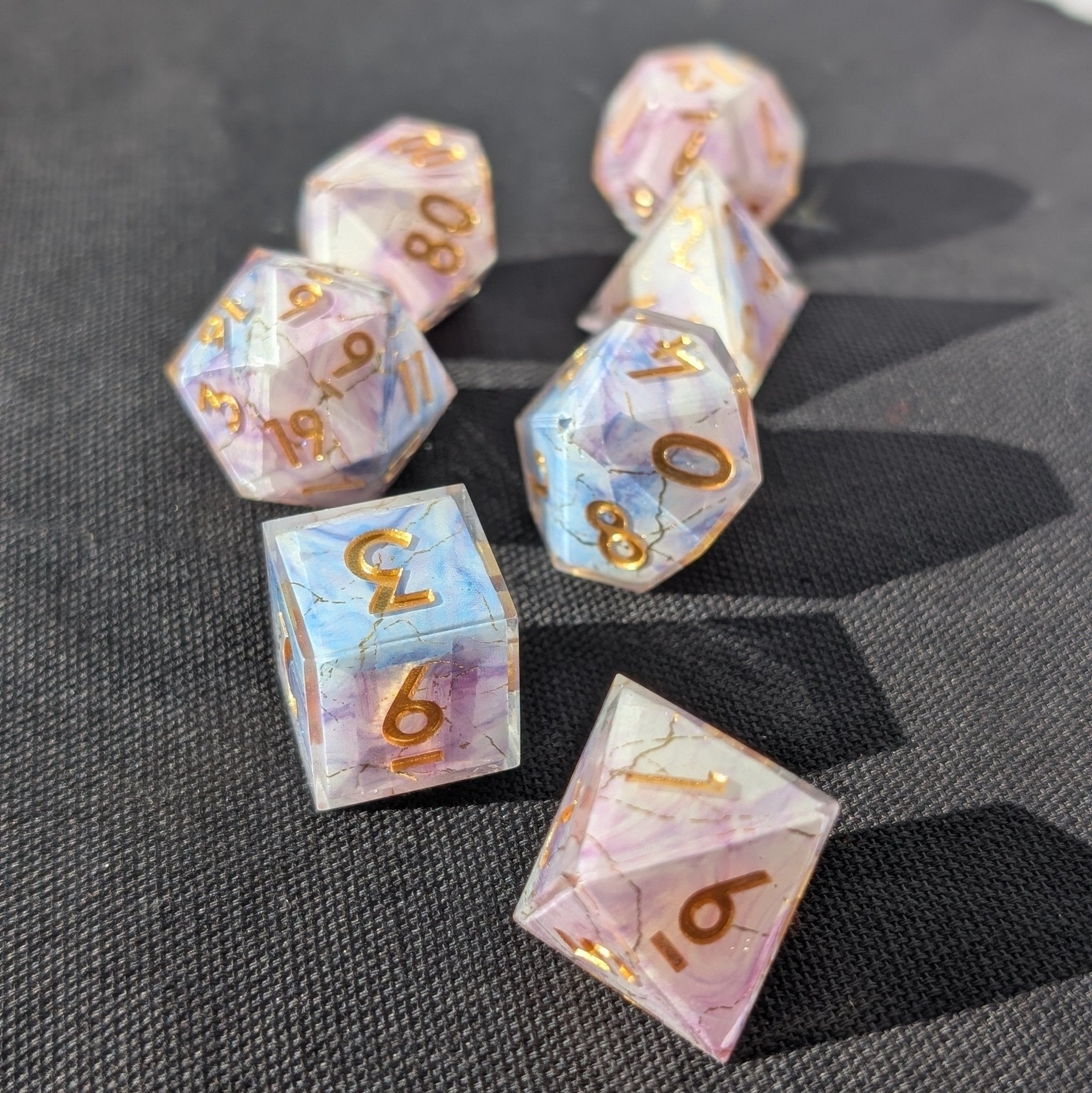 Wisteria Skies - 7 Piece Luxury D&D Dice Set
