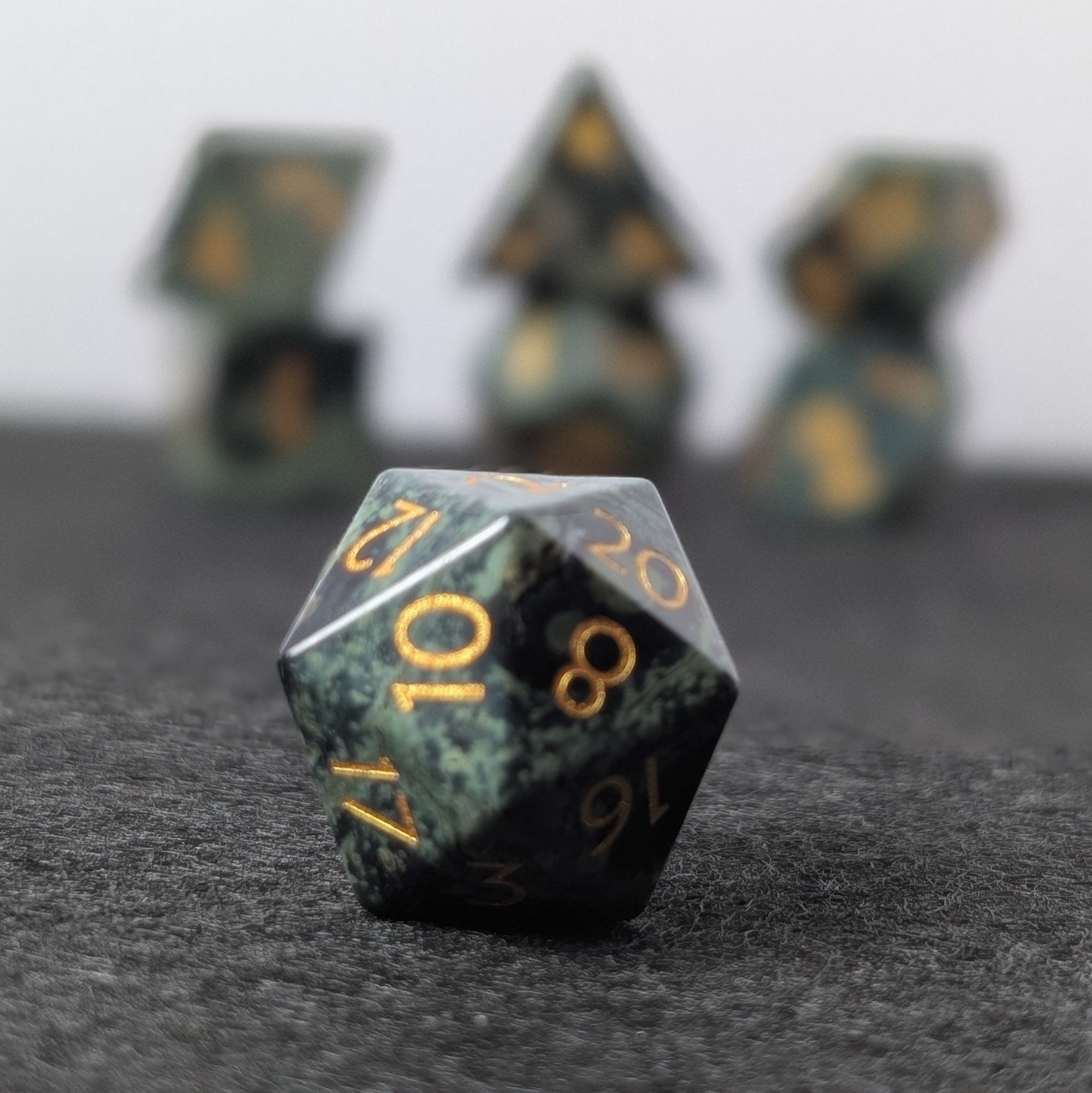 Kambaba Jasper - 7 Piece Polyhedral Gemstone Dice Set