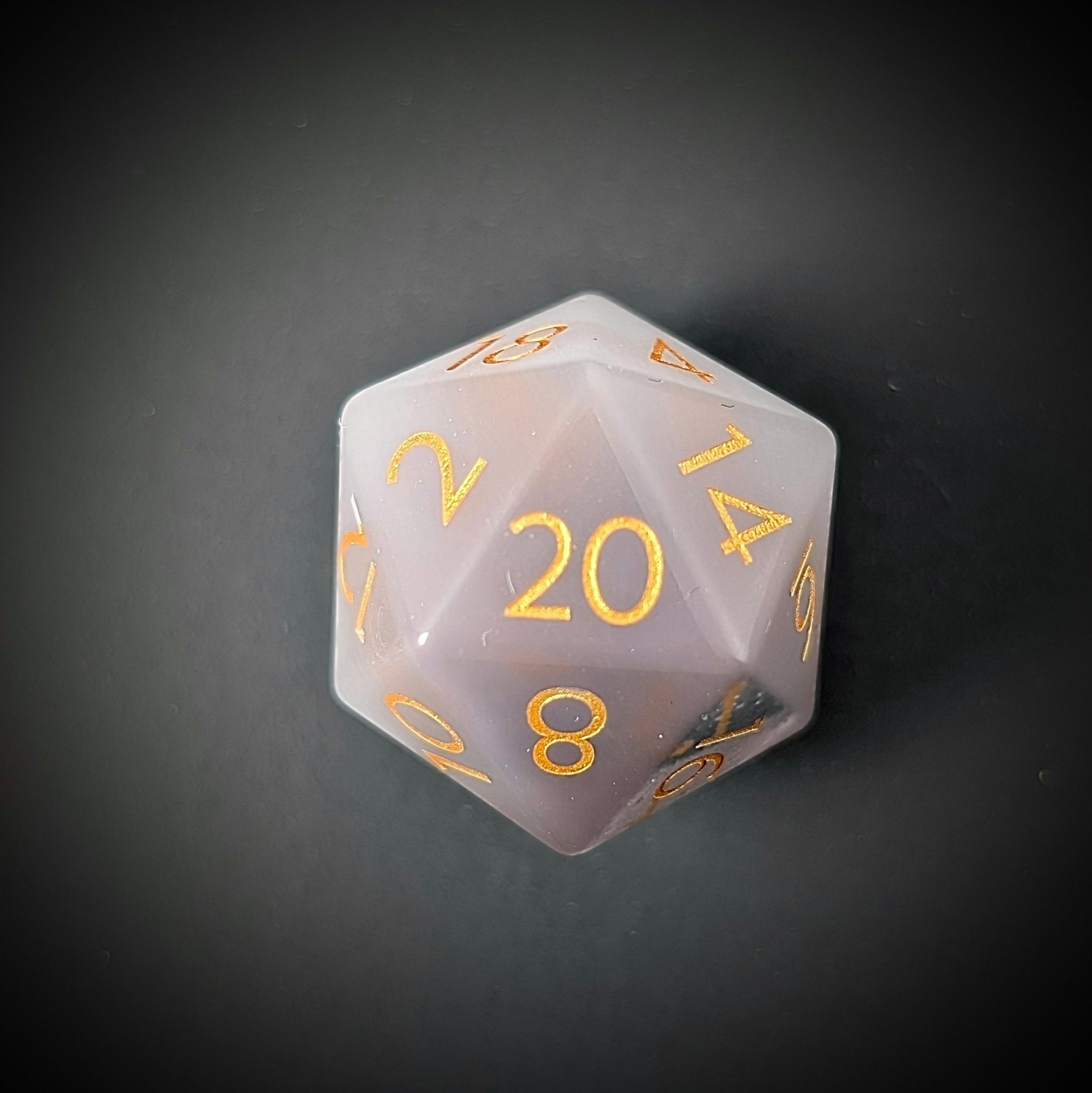 Gray Cat Eye - 7 Piece Polyhedral Gemstone Dice Set