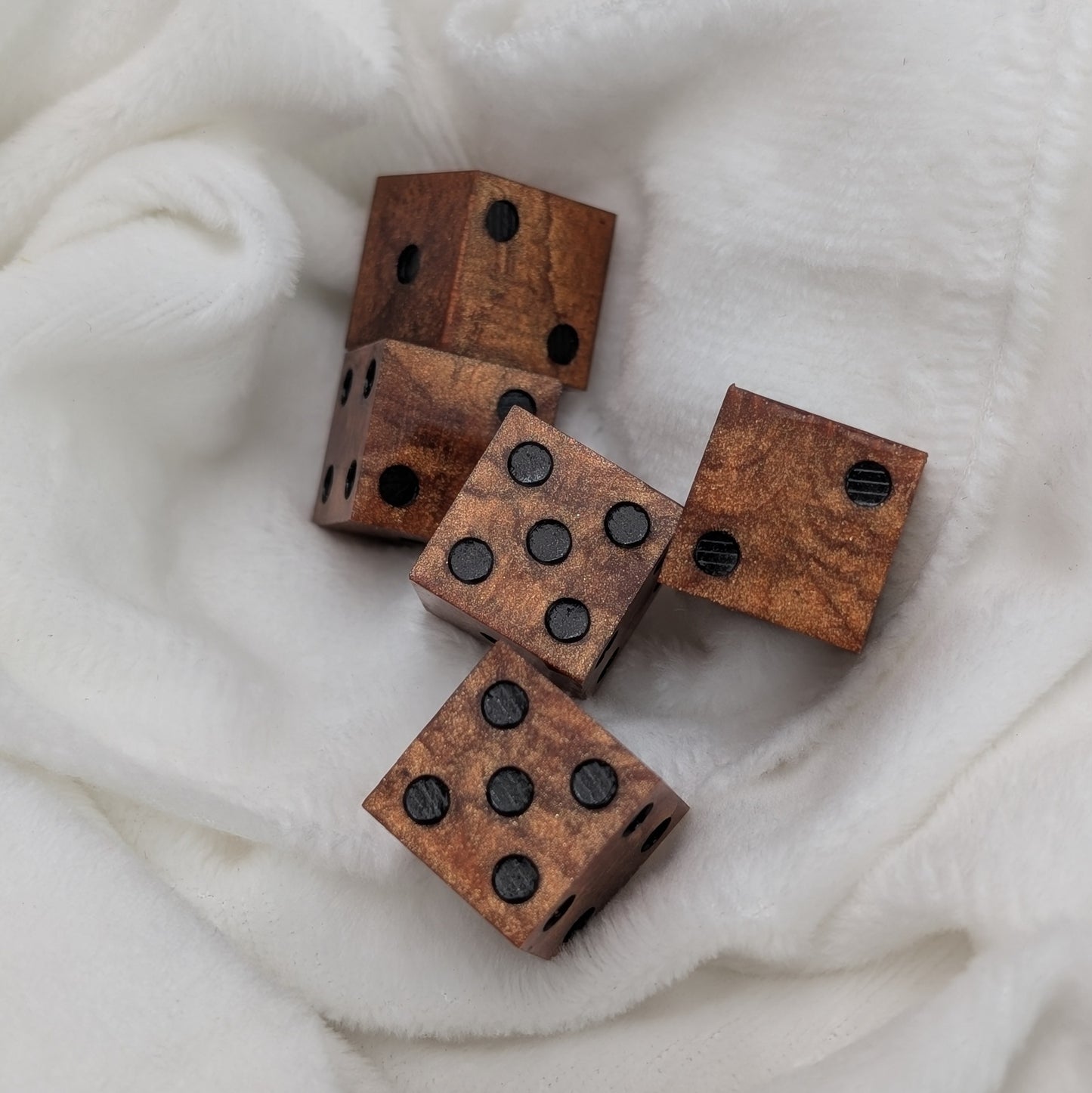 Handmade Casino D6 Dice Set - Copper