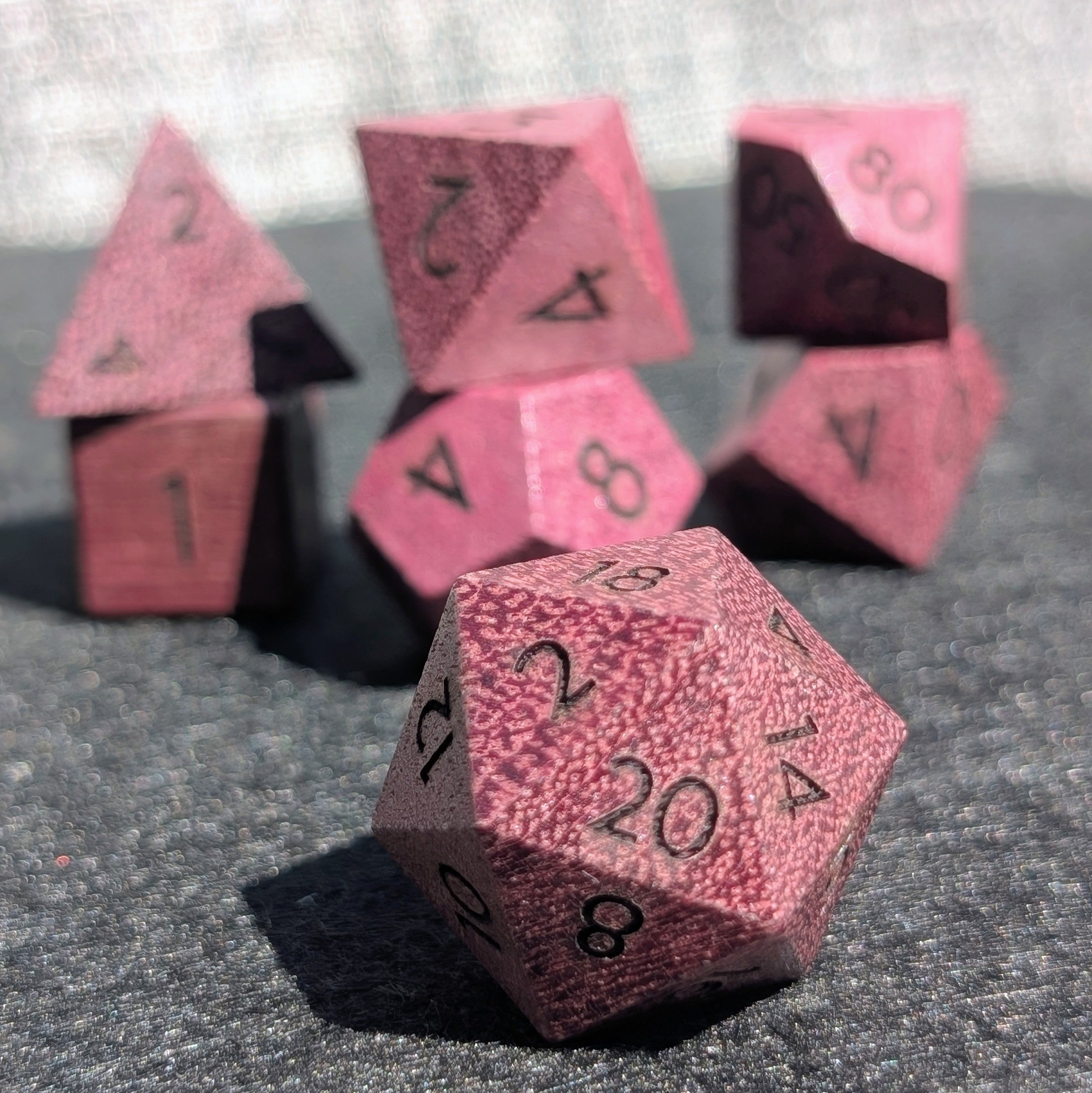 Purpleheart - 7 Piece Polyhedral Wooden Dice Set