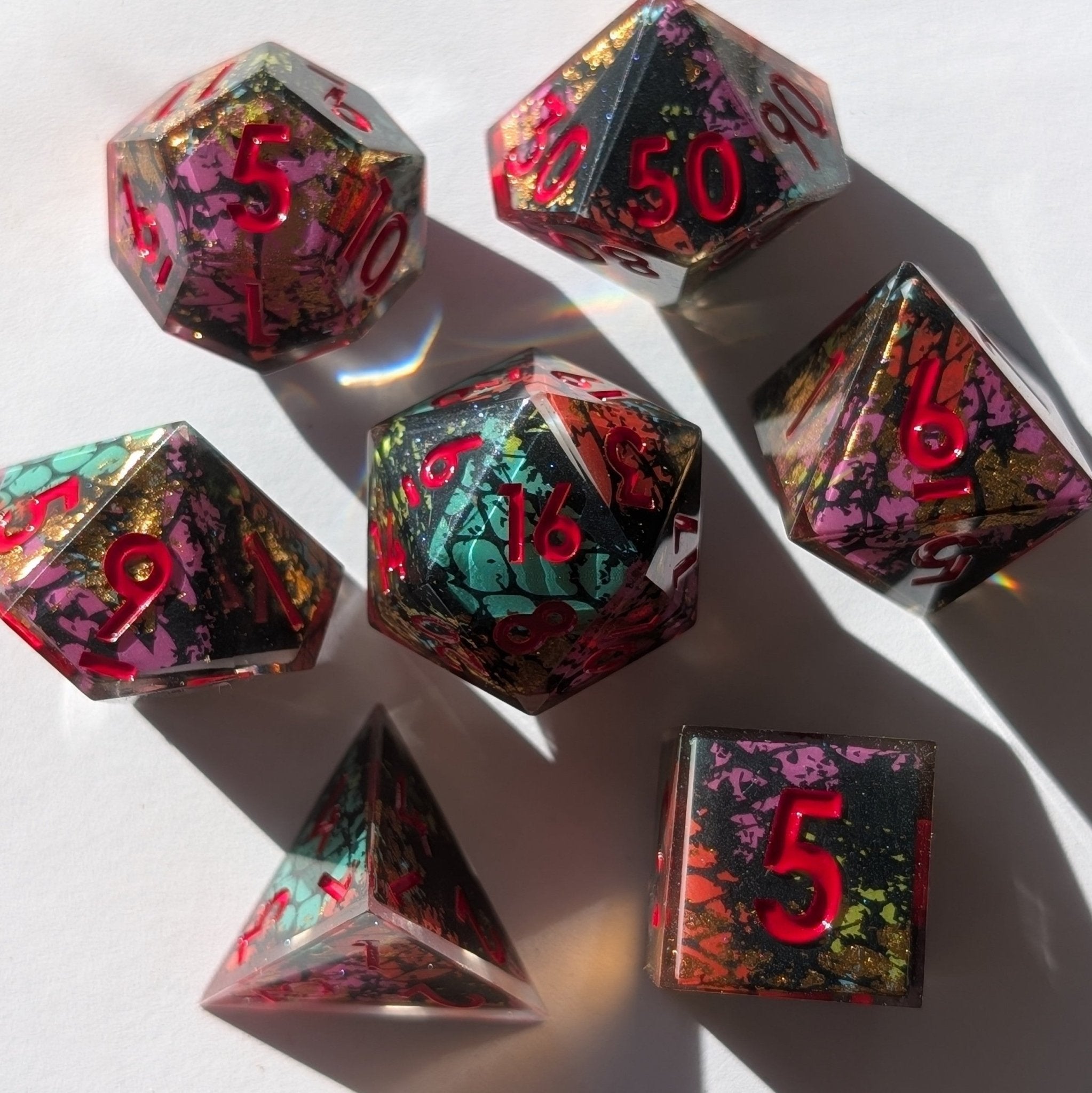 Runeburst - 7 Piece Luxury D&D Dice Set