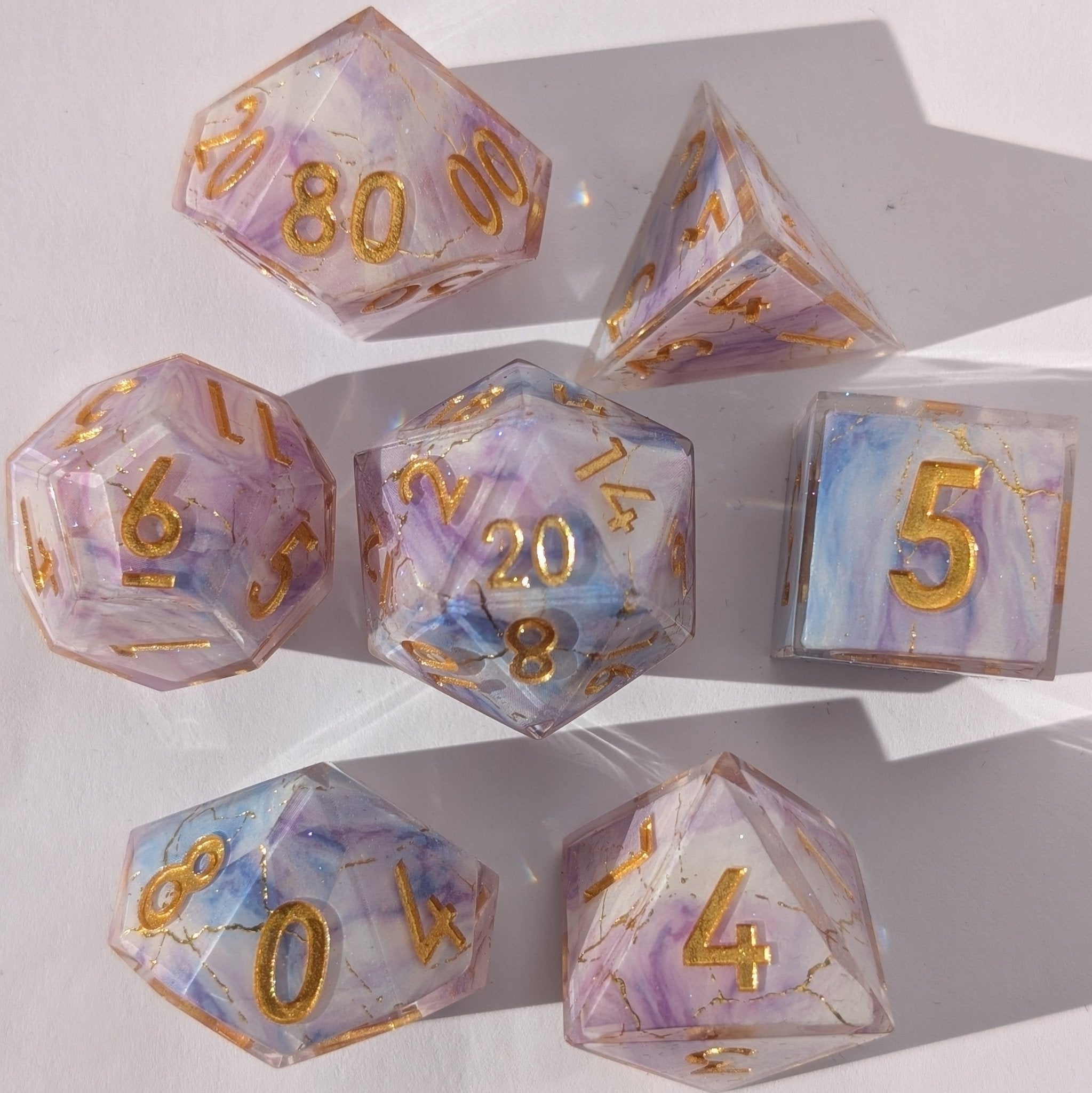 Wisteria Skies - 7 Piece Luxury D&D Dice Set