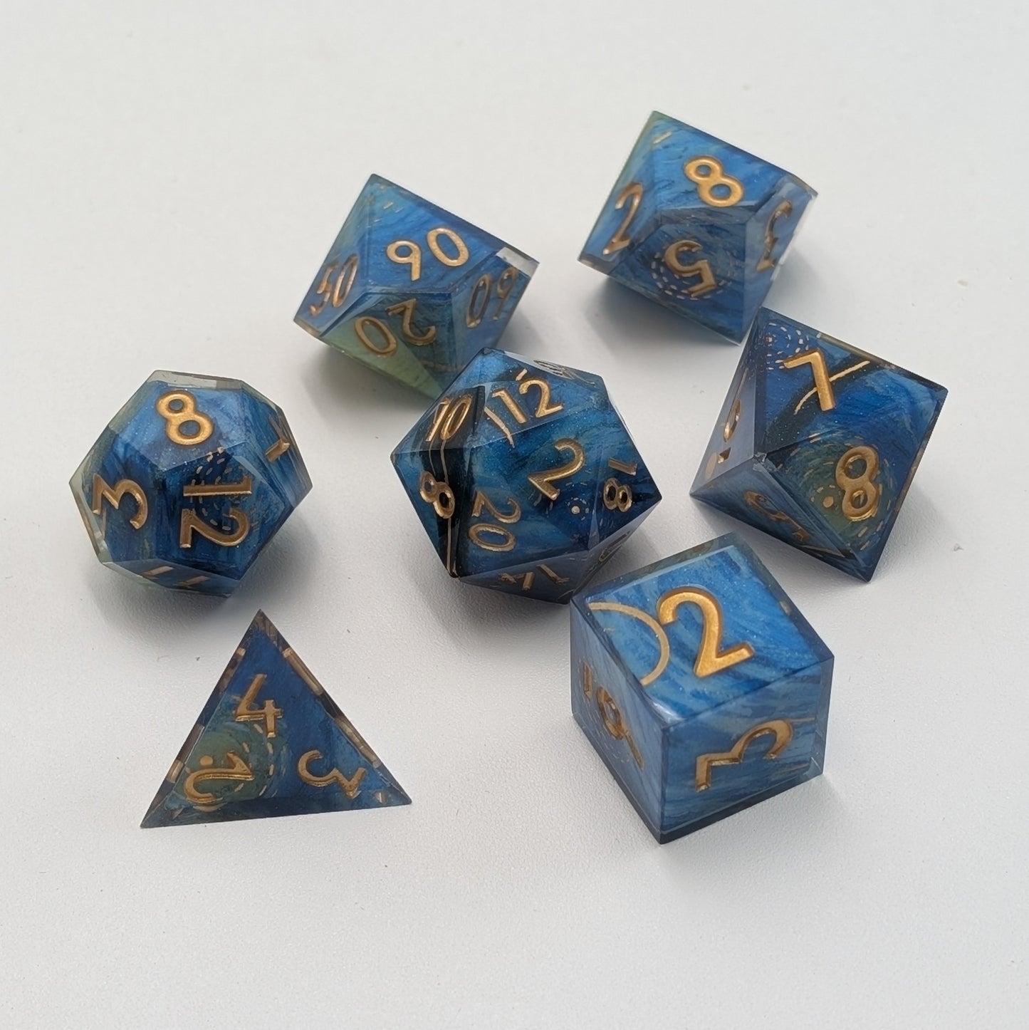 Mist and Moon - 7 Piece Luxury D&D Dice Set
