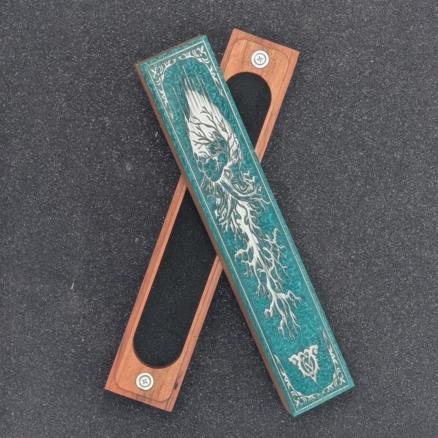 Forest Heart - Luxury Handmade Wood and Resin Dice Vault