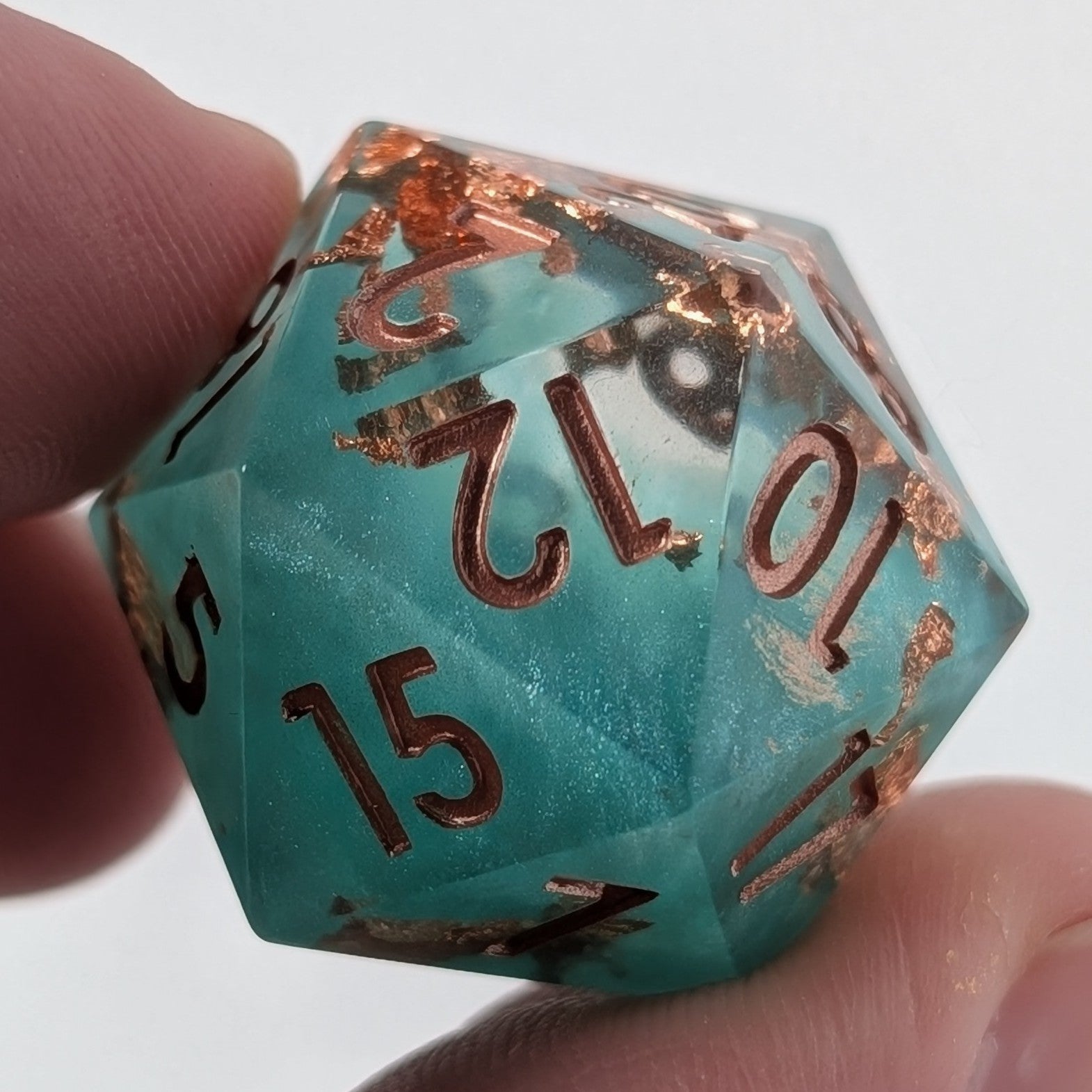 Seaforged Ember - 7 Piece Polyhedral Dice Set - EBONWOOD