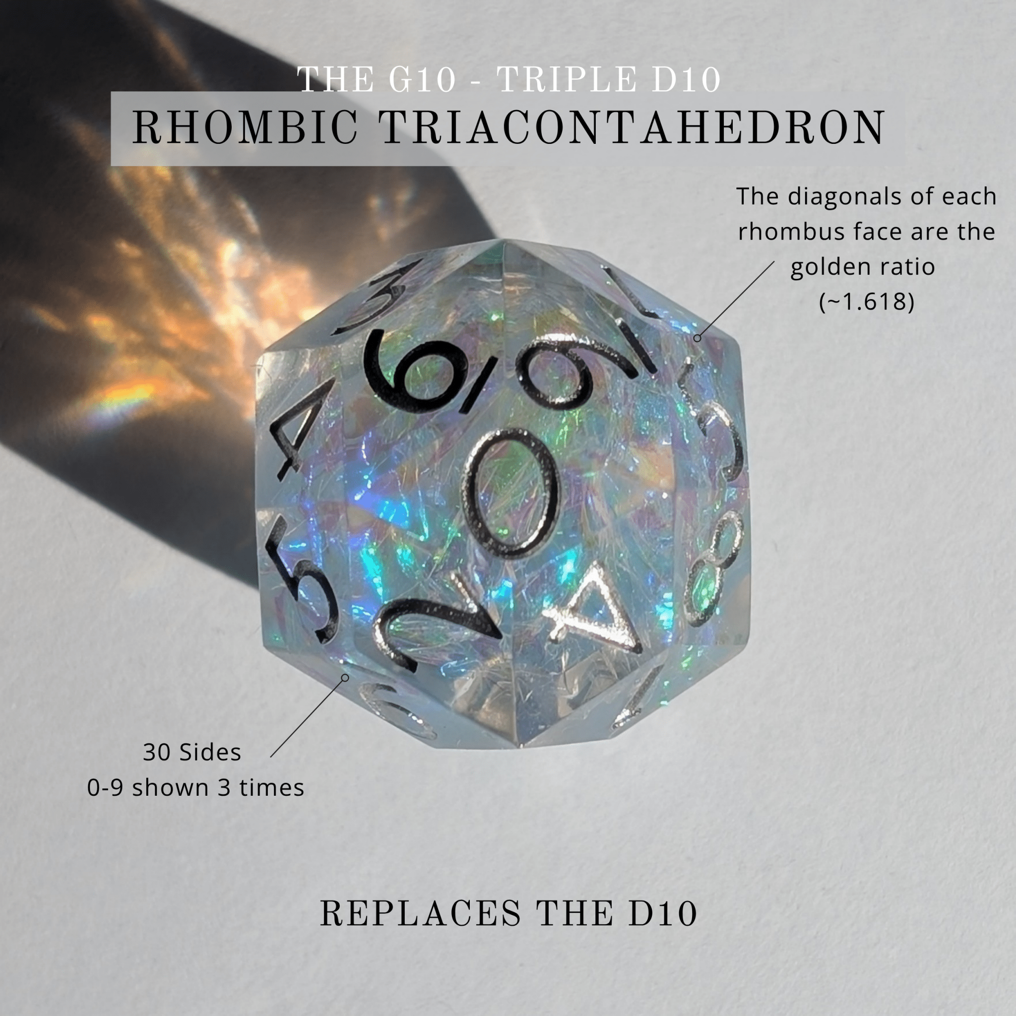 Sylvan Aurora 7 - Piece Gyroid Dice Set - EBONWOOD
