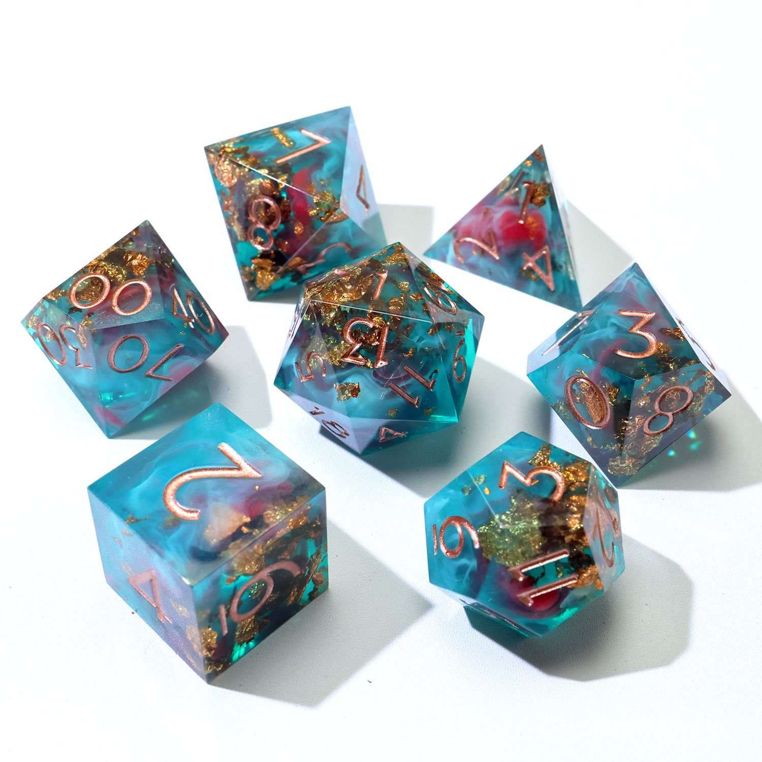 Undertow 7 - Piece Polyhedral Dice Set - EBONWOOD