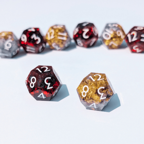 Vein & Valor - 2pc Duality Dice for Daggerheart - EBONWOOD