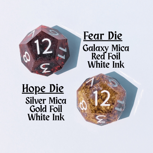 Vein & Valor - 2pc Duality Dice for Daggerheart - EBONWOOD