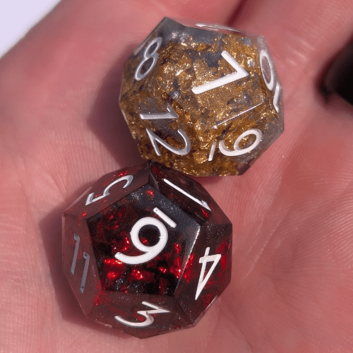 Vein & Valor - 2pc Duality Dice for Daggerheart - EBONWOOD