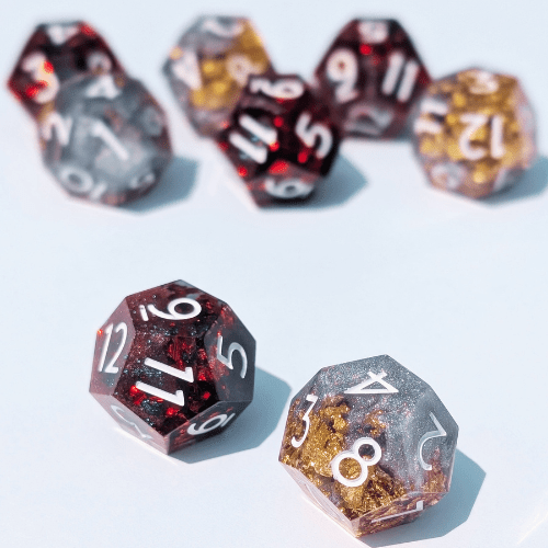 Vein & Valor - 2pc Duality Dice for Daggerheart - EBONWOOD