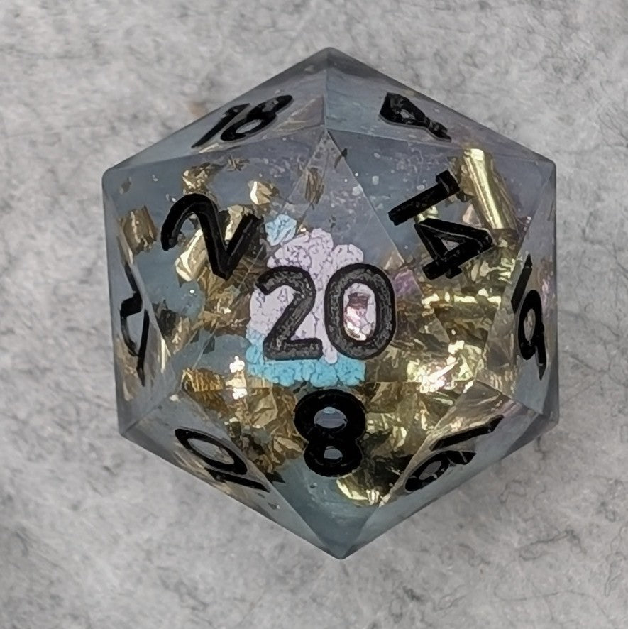Whispering Vial - 7 Piece Polyhedral Dice Set - EBONWOOD