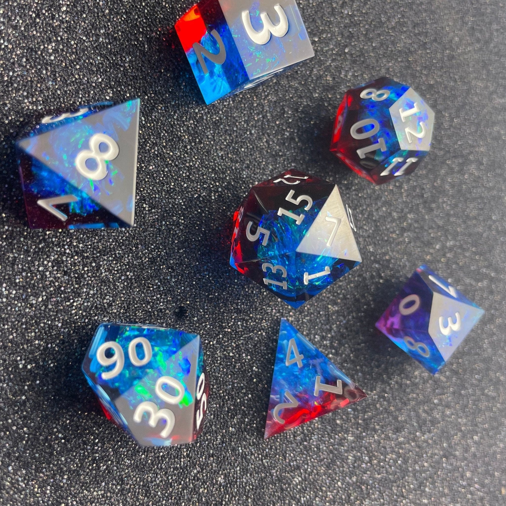 Frostfire Mystic - 7 Piece Luxury D&D Dice Set