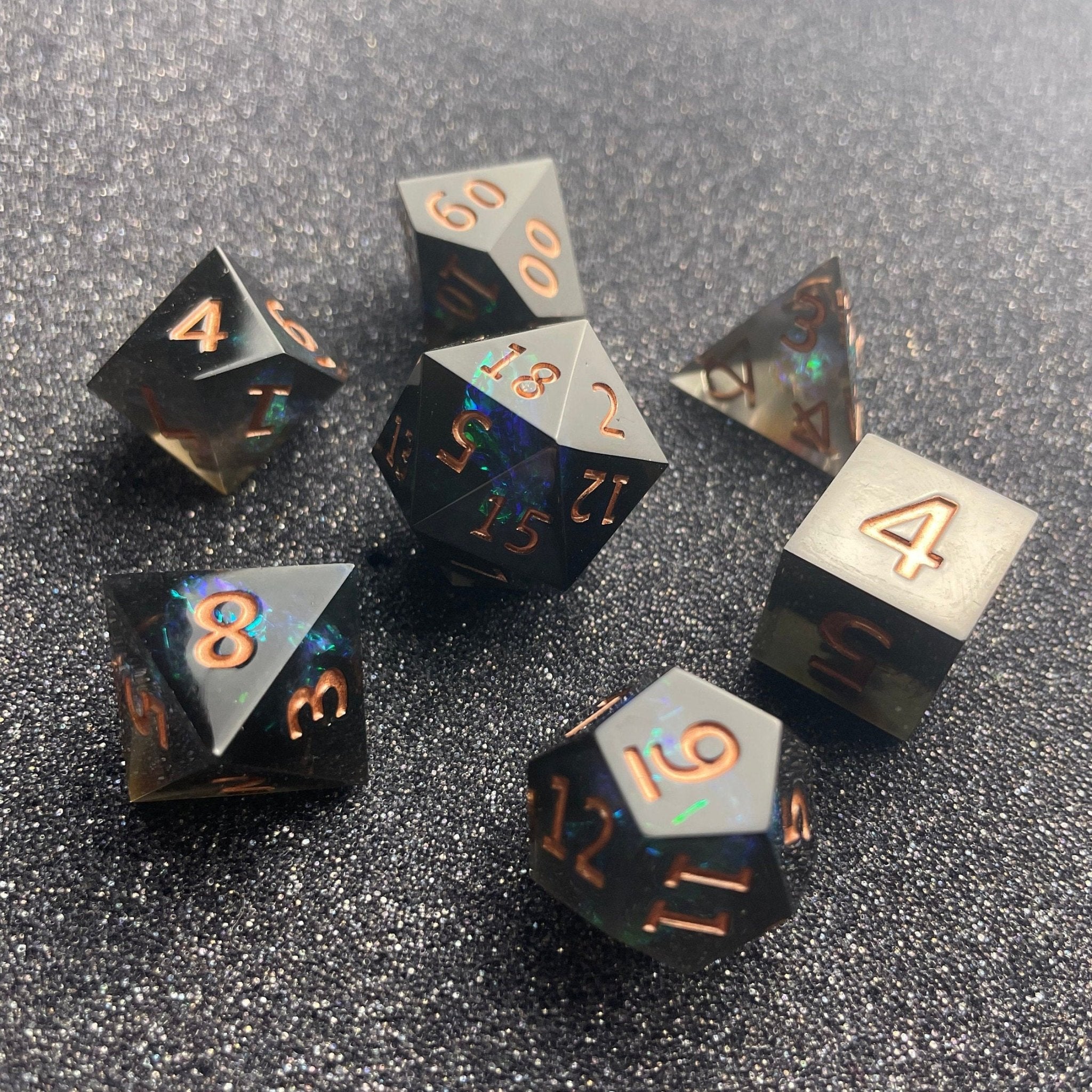 Midnight Elysium - 7 Piece Luxury D&D Dice Set