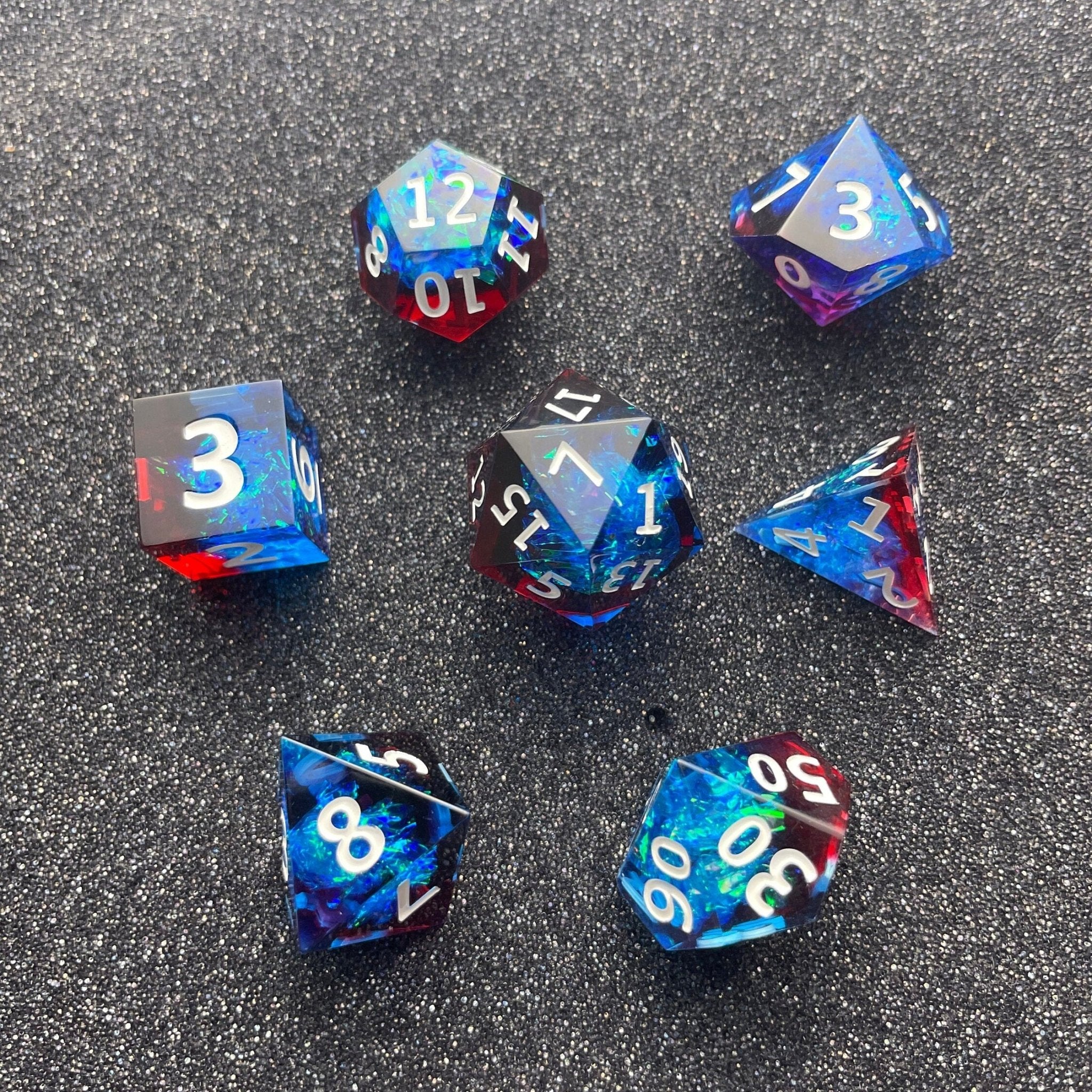 Frostfire Mystic - 7 Piece Luxury D&D Dice Set