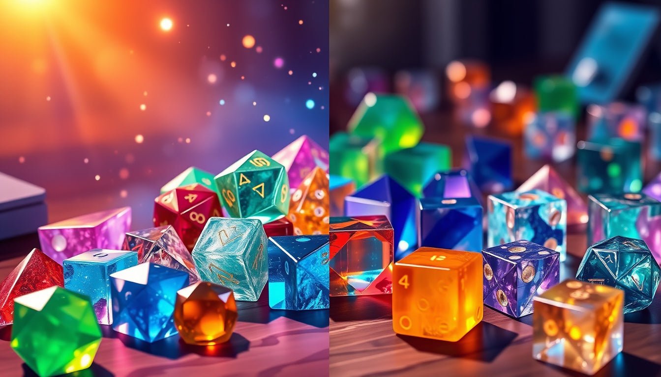 Gemstone Dice vs. Resin Dice: Unveiling the Best Choice for Gamers and Collectors - EBONWOOD