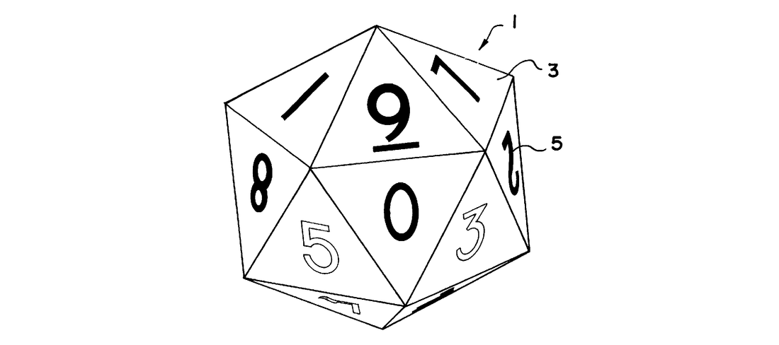 image of d20 dice, dungeons and dragons dice patent