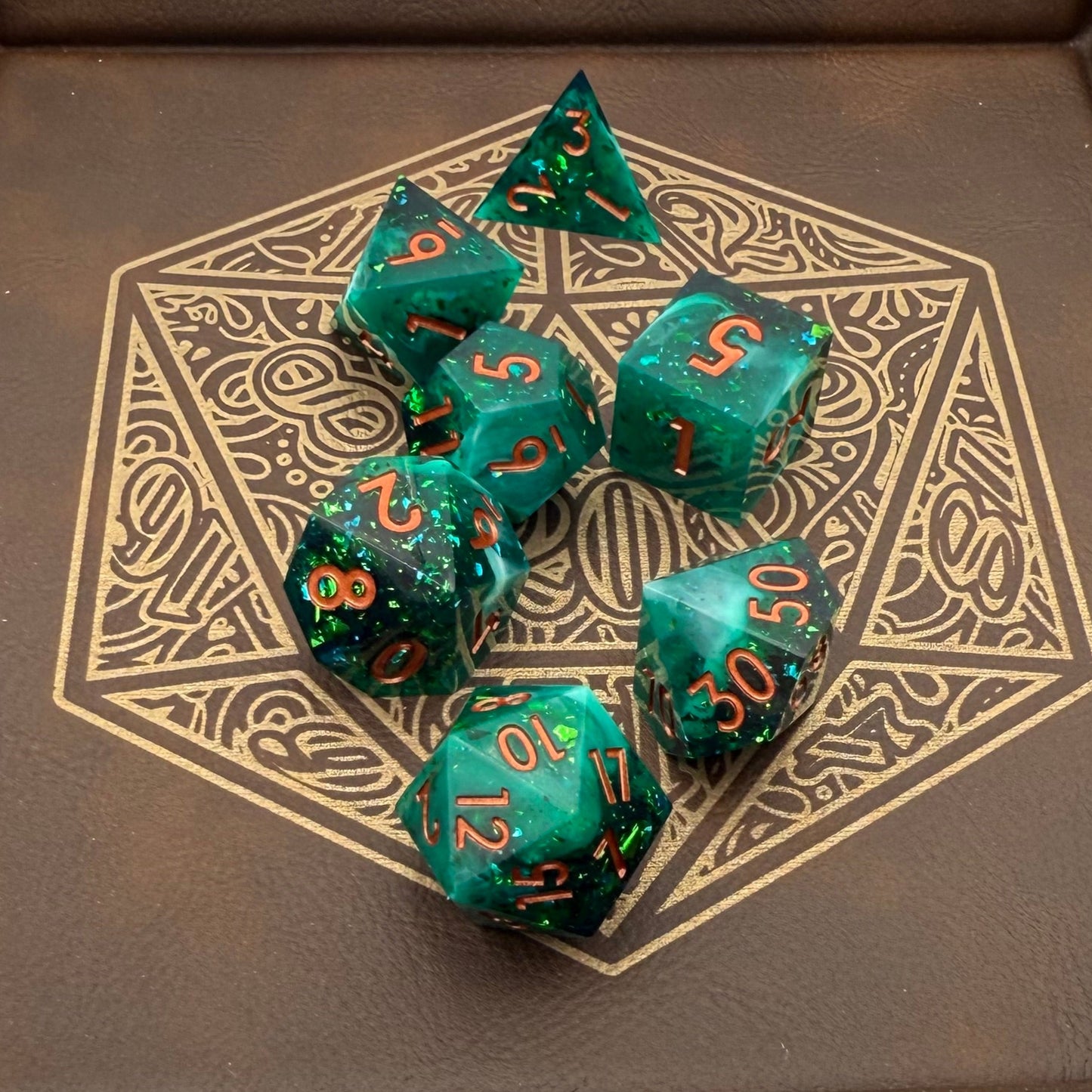 Tidebound Glimmer 7-Piece Polyhedral Dice Set