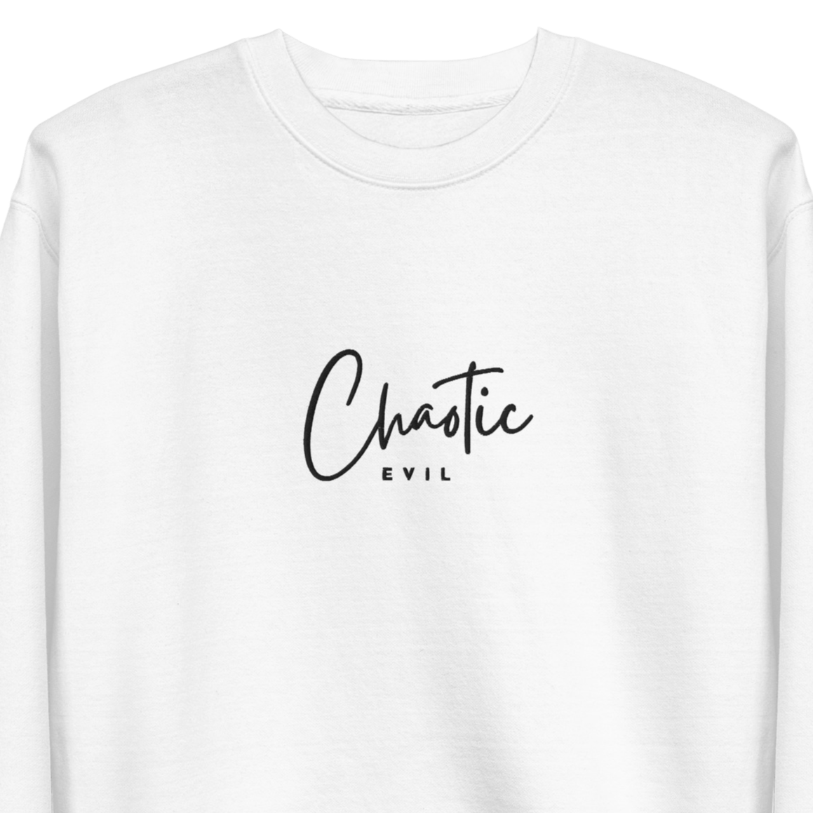 Chaotic Evil Embroidered Dungeons and Dragons Crew Neck Sweatshirt