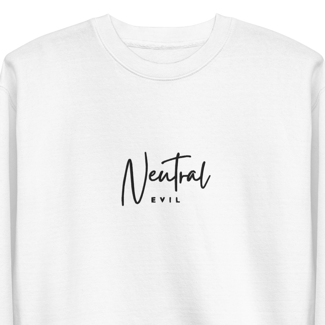 Neutral Evil Embroidered Dungeons and Dragons Crew Neck Sweatshirt