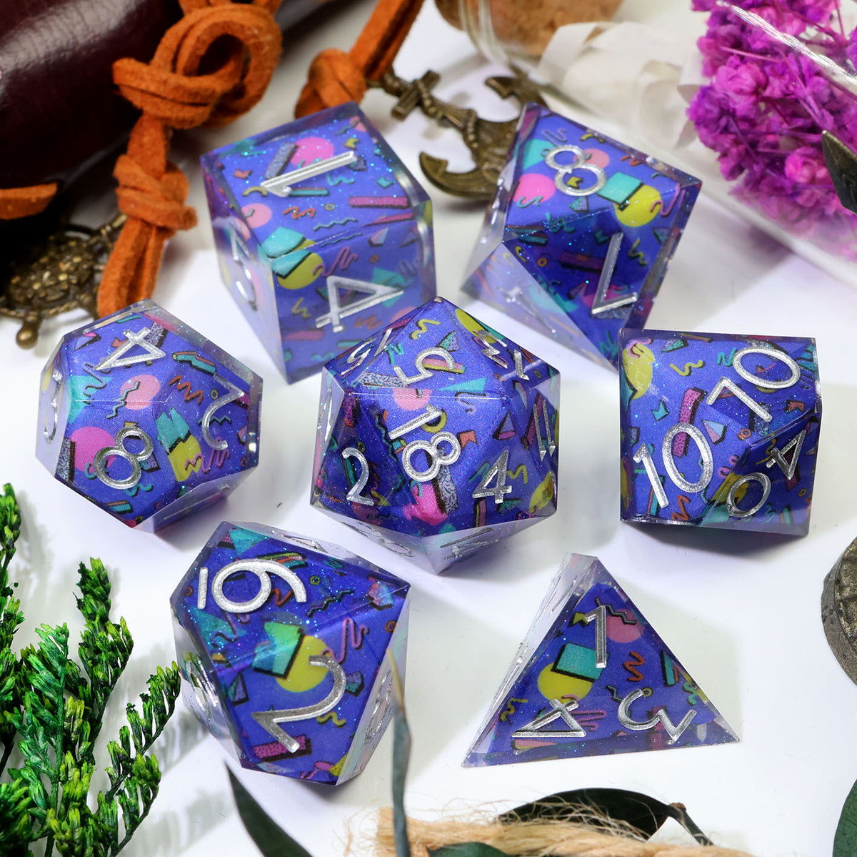 Memphoria Layered Set 7-Piece Polyhedral Dice Set
