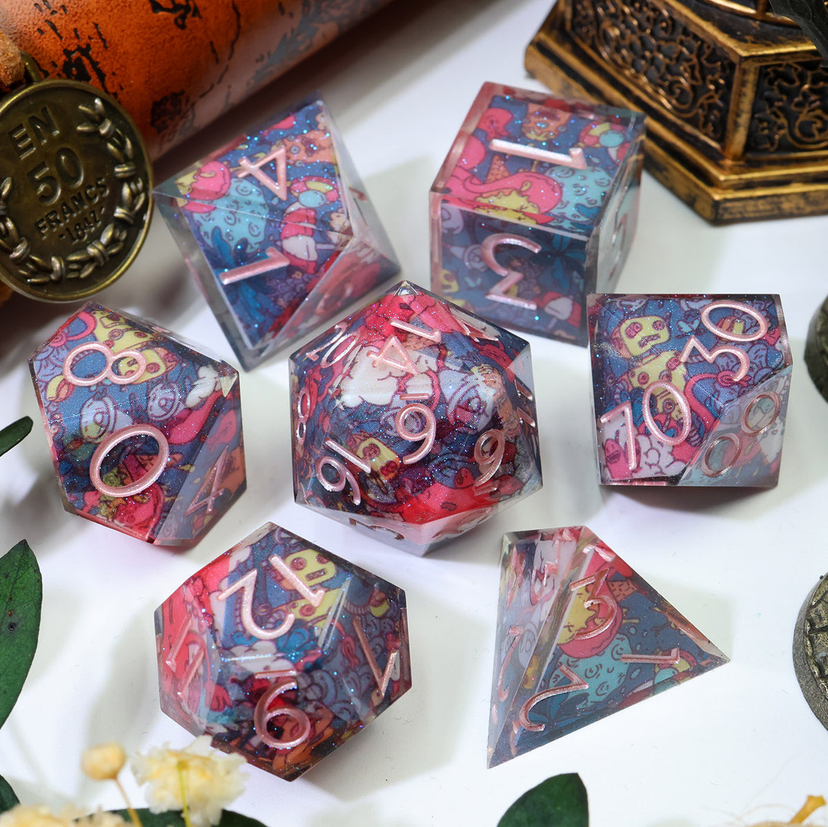 Galaxy Gremlins Set 7-Piece Polyhedral Dice Set