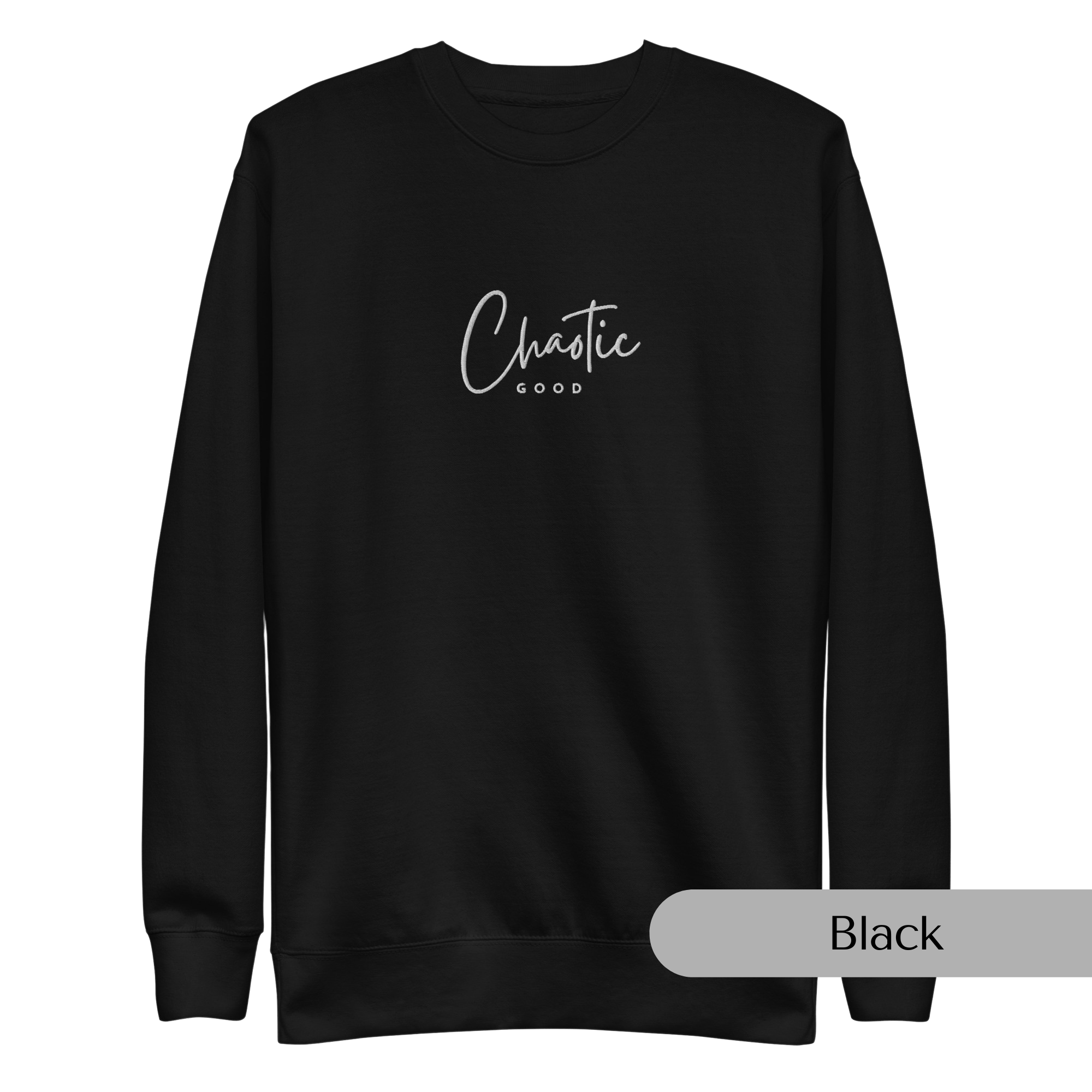 Chaotic Good Embroidered Dungeons and Dragons Crew Neck Sweatshirt