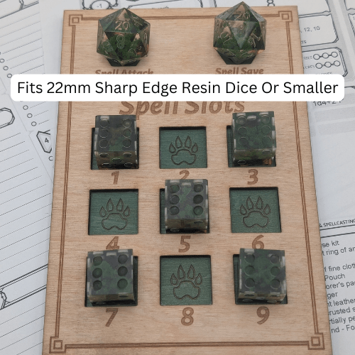 Dungeons and Dragons 5e Class Spell Tracker - Spindown Dice Style