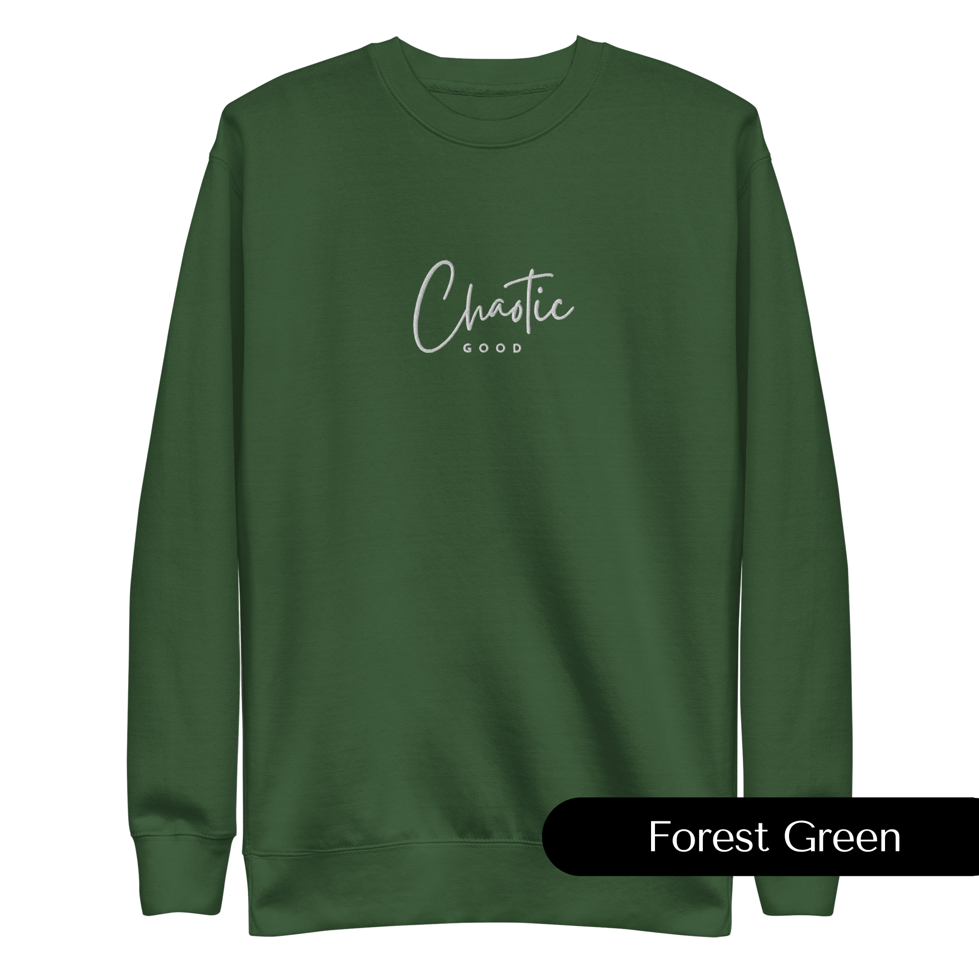 Chaotic Good Embroidered Dungeons and Dragons Crew Neck Sweatshirt