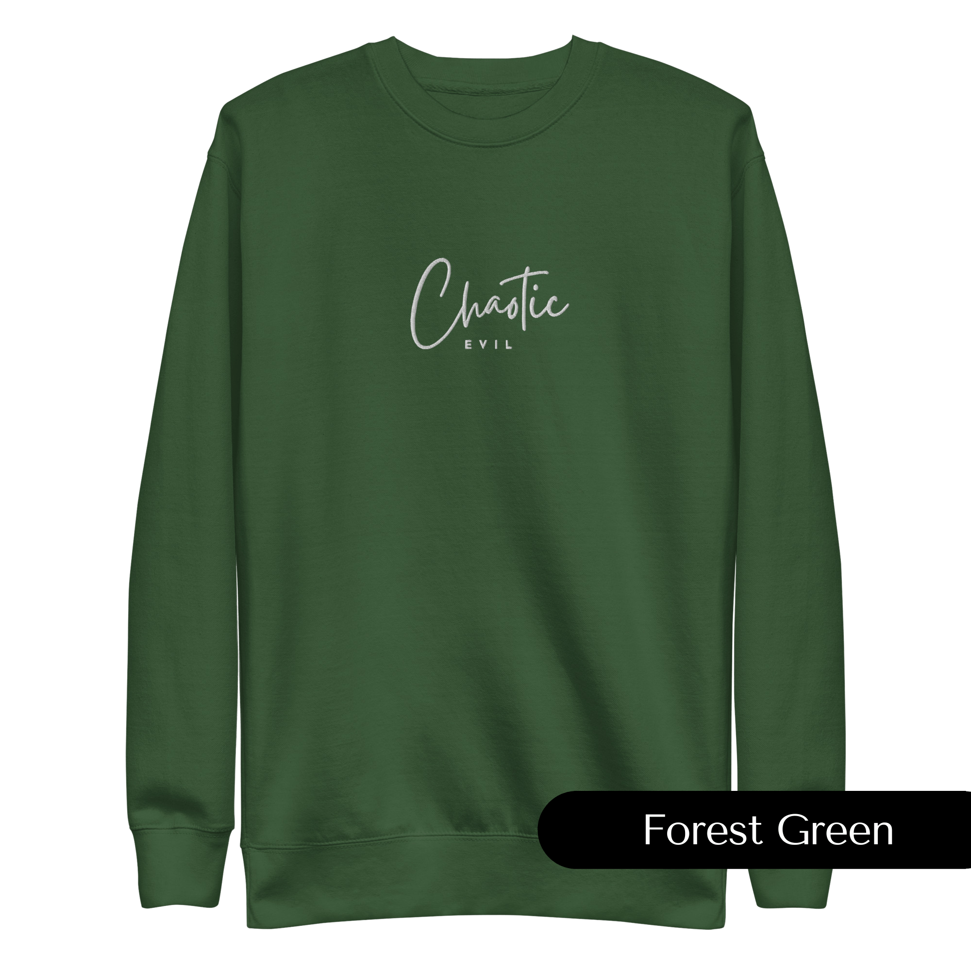 Chaotic Evil Embroidered Dungeons and Dragons Crew Neck Sweatshirt