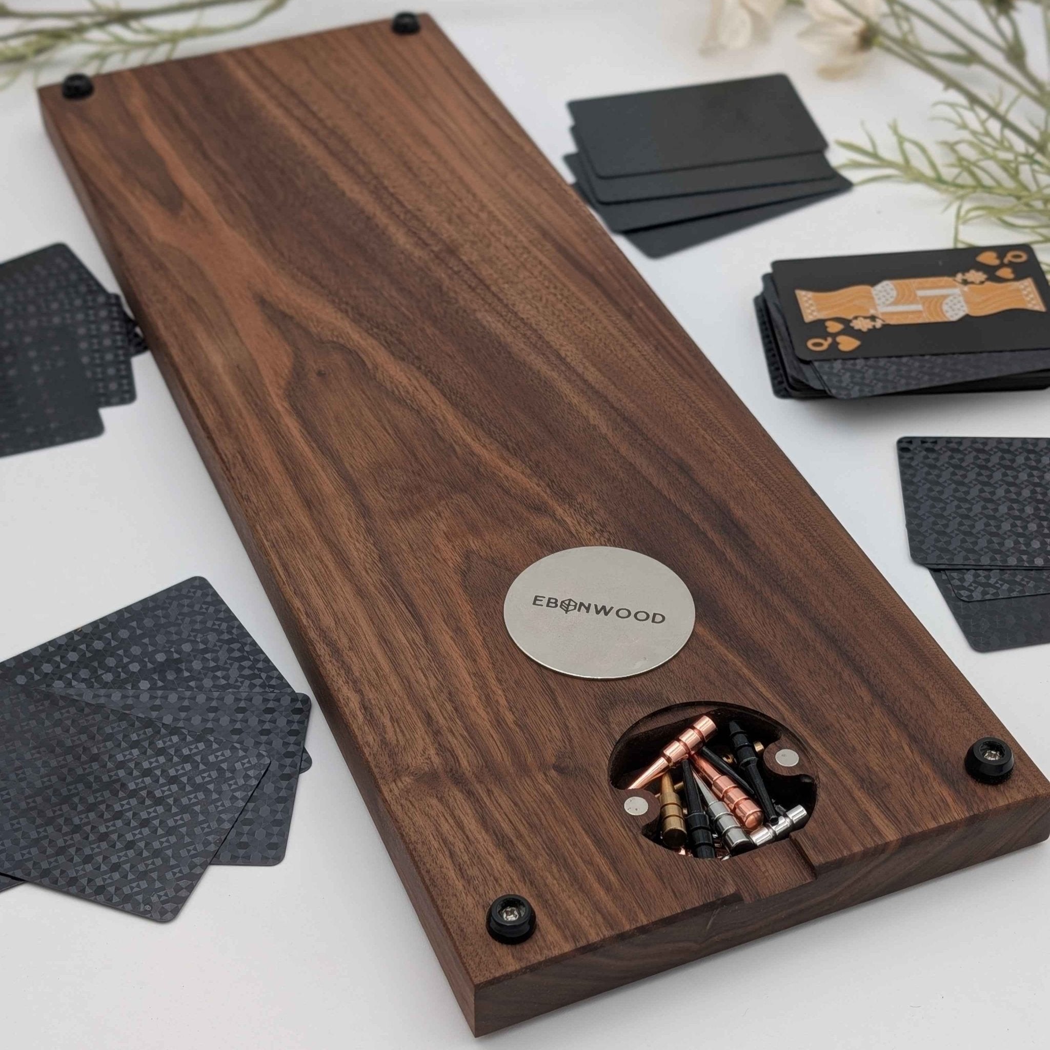 4_track_walnut_cribbage_board_with_magnetic_peg_storage_bottom