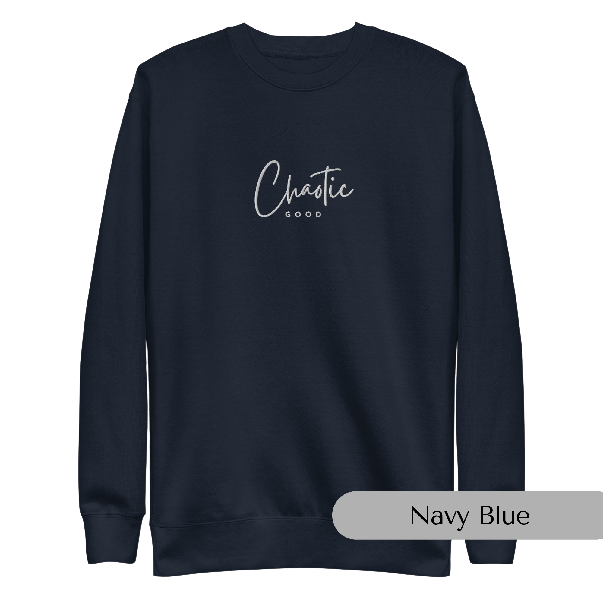 Chaotic Good Embroidered Dungeons and Dragons Crew Neck Sweatshirt