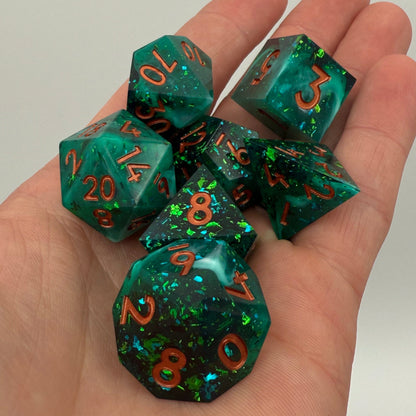 Tidebound Glimmer 7-Piece Polyhedral Dice Set