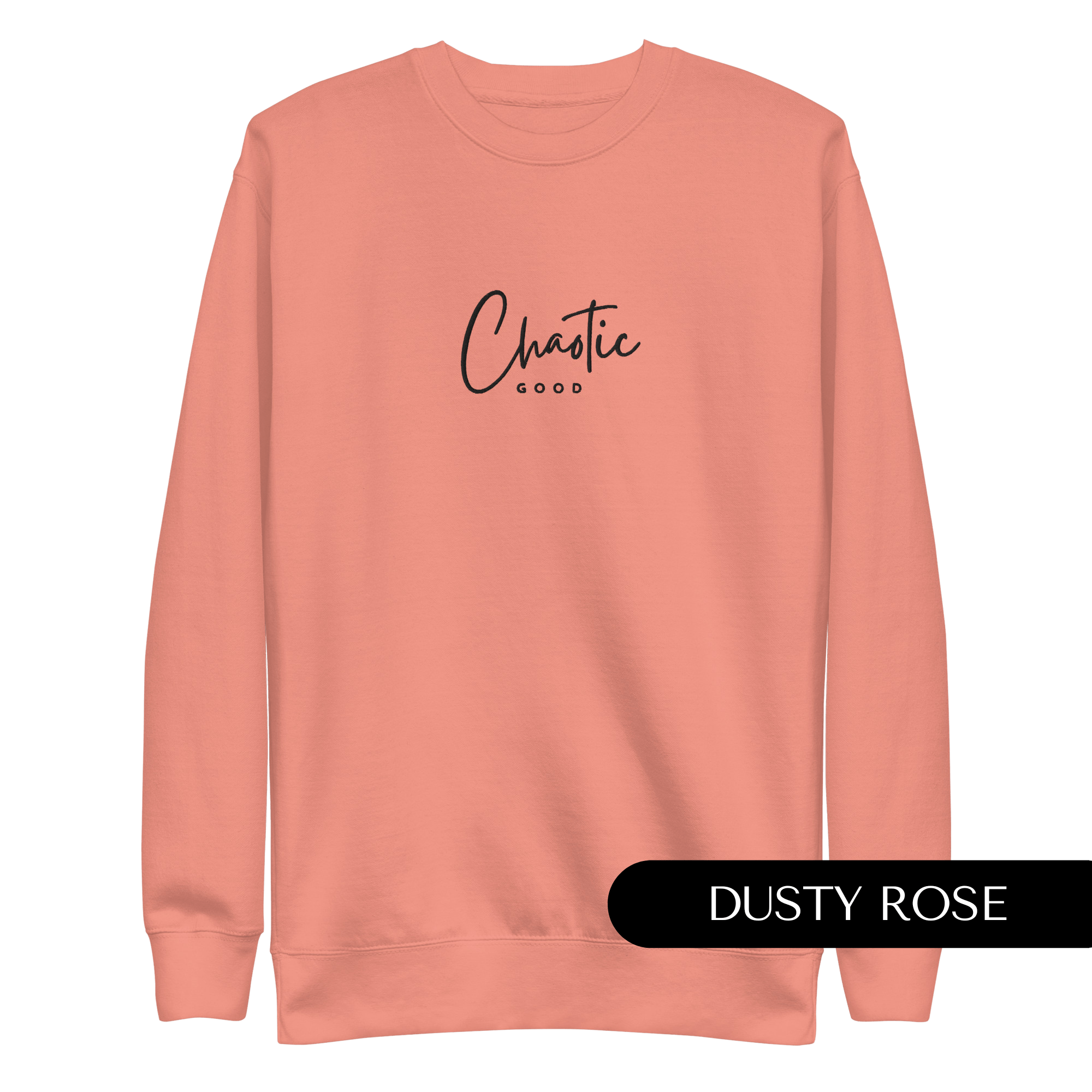 Chaotic Good Embroidered Dungeons and Dragons Crew Neck Sweatshirt