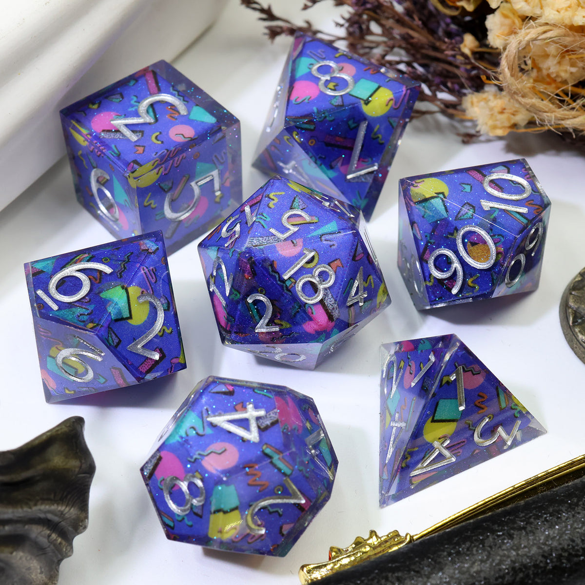 Memphoria Layered Set 7-Piece Polyhedral Dice Set