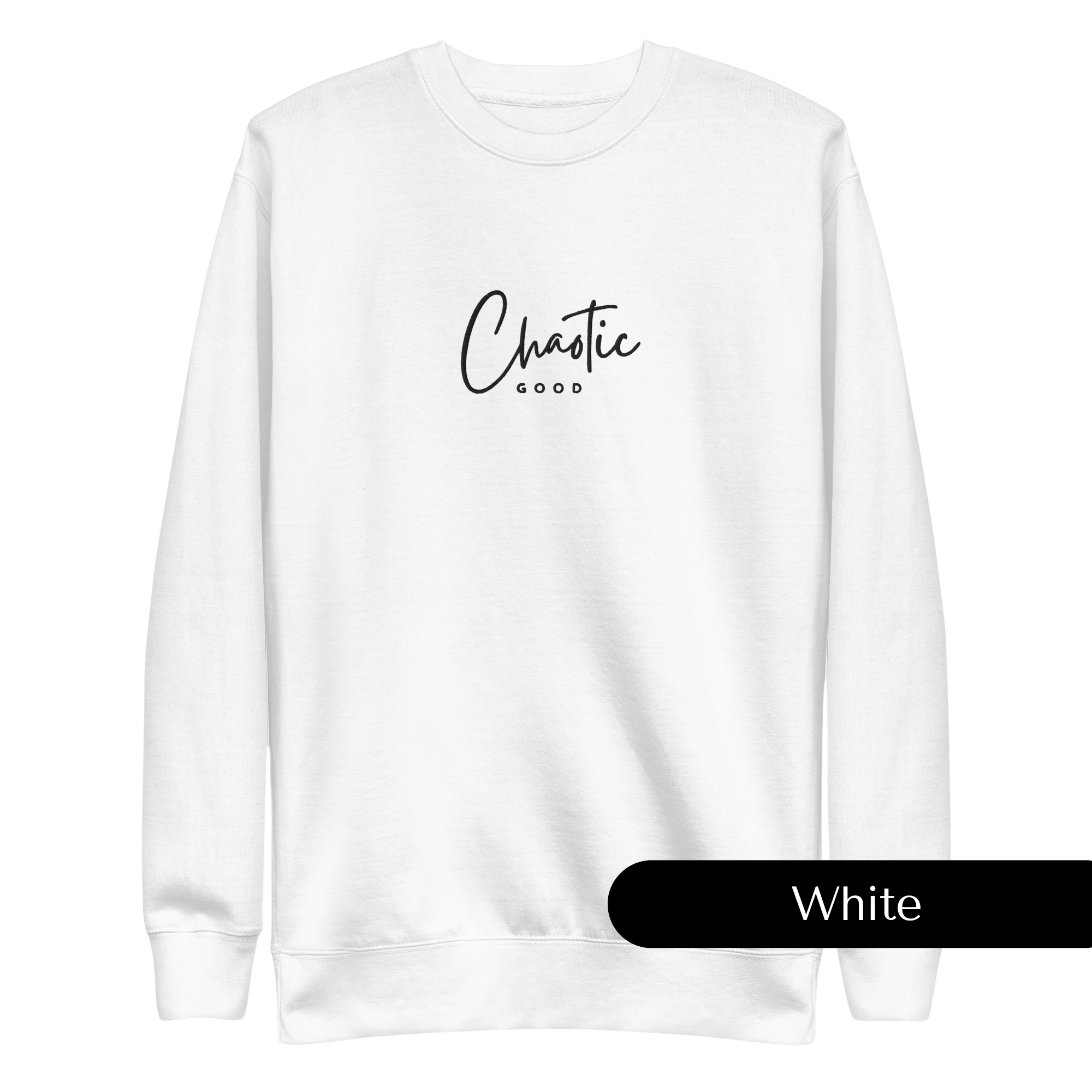 Chaotic Good Embroidered Dungeons and Dragons Crew Neck Sweatshirt
