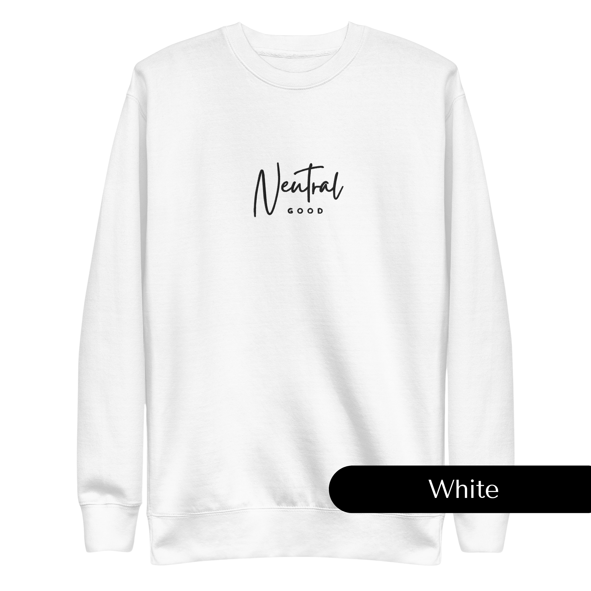 Neutral Good Embroidered Dungeons and Dragons Crew Neck Sweatshirt