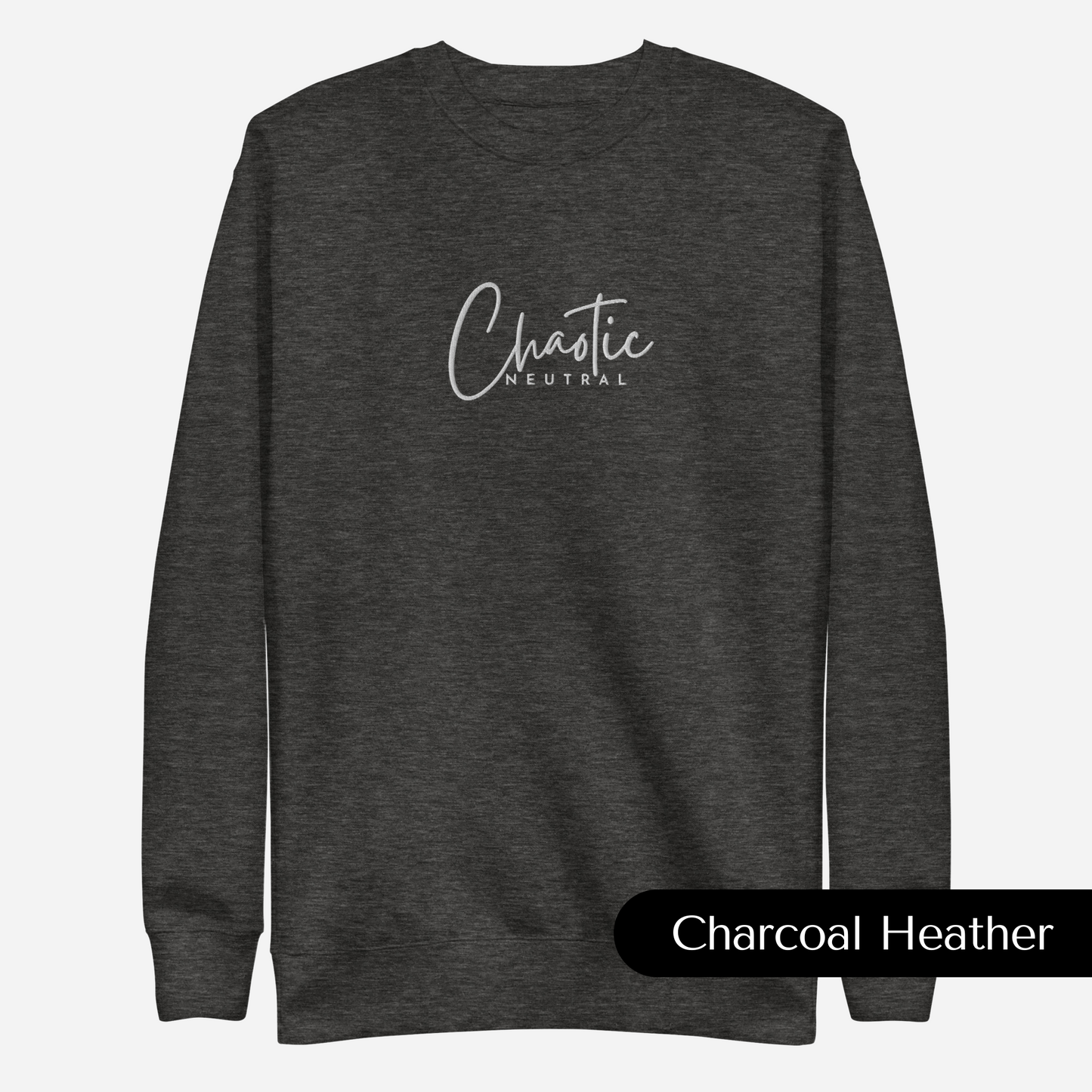 Chaotic Neutral Embroidered Dungeons and Dragons Crew Neck Sweatshirt