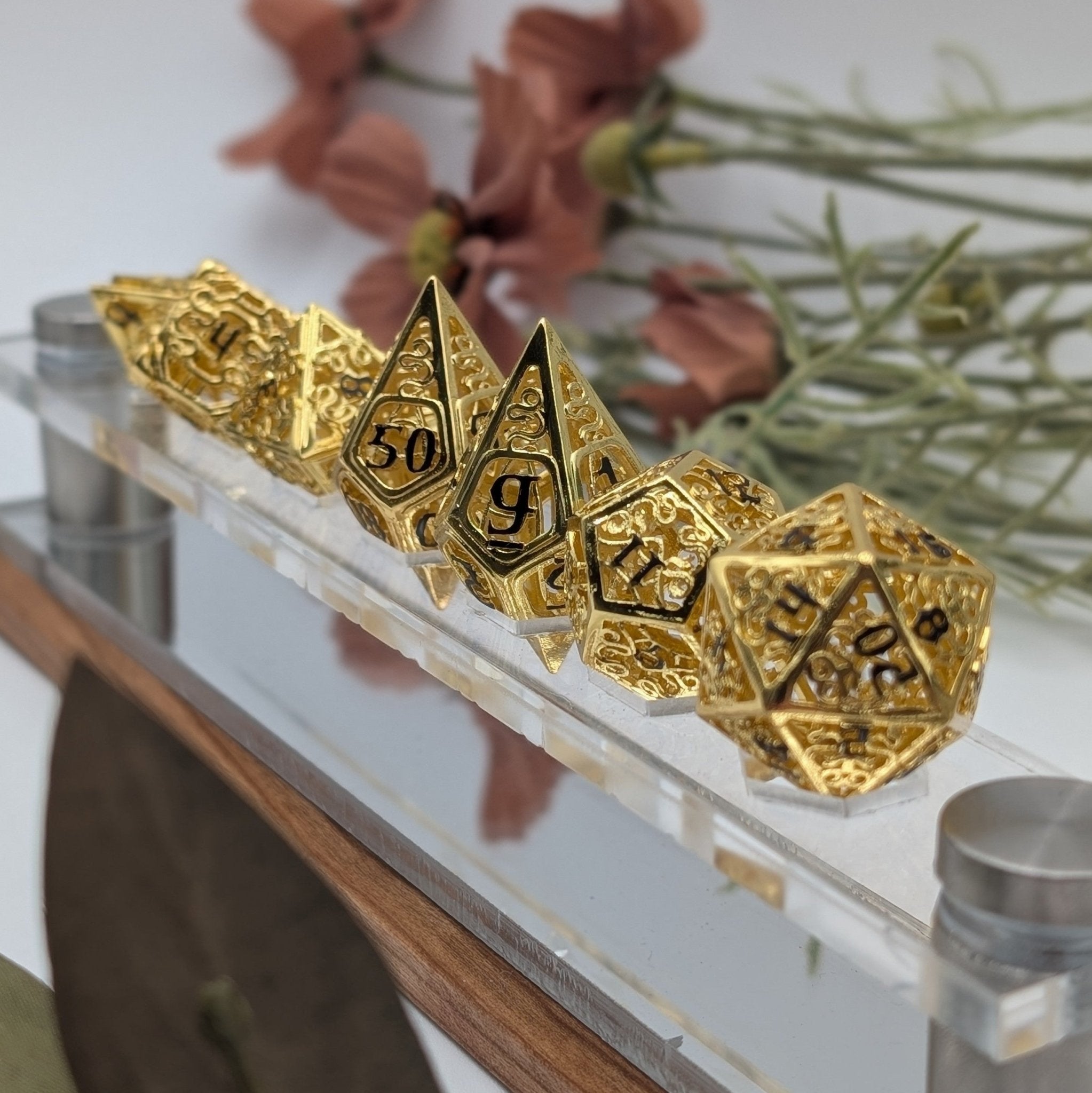 7 Piece Luxury Metal D&D Dice Set