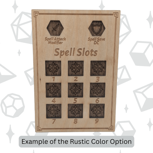Dungeons and Dragons 5e Class Spell Tracker - Spindown Dice Style