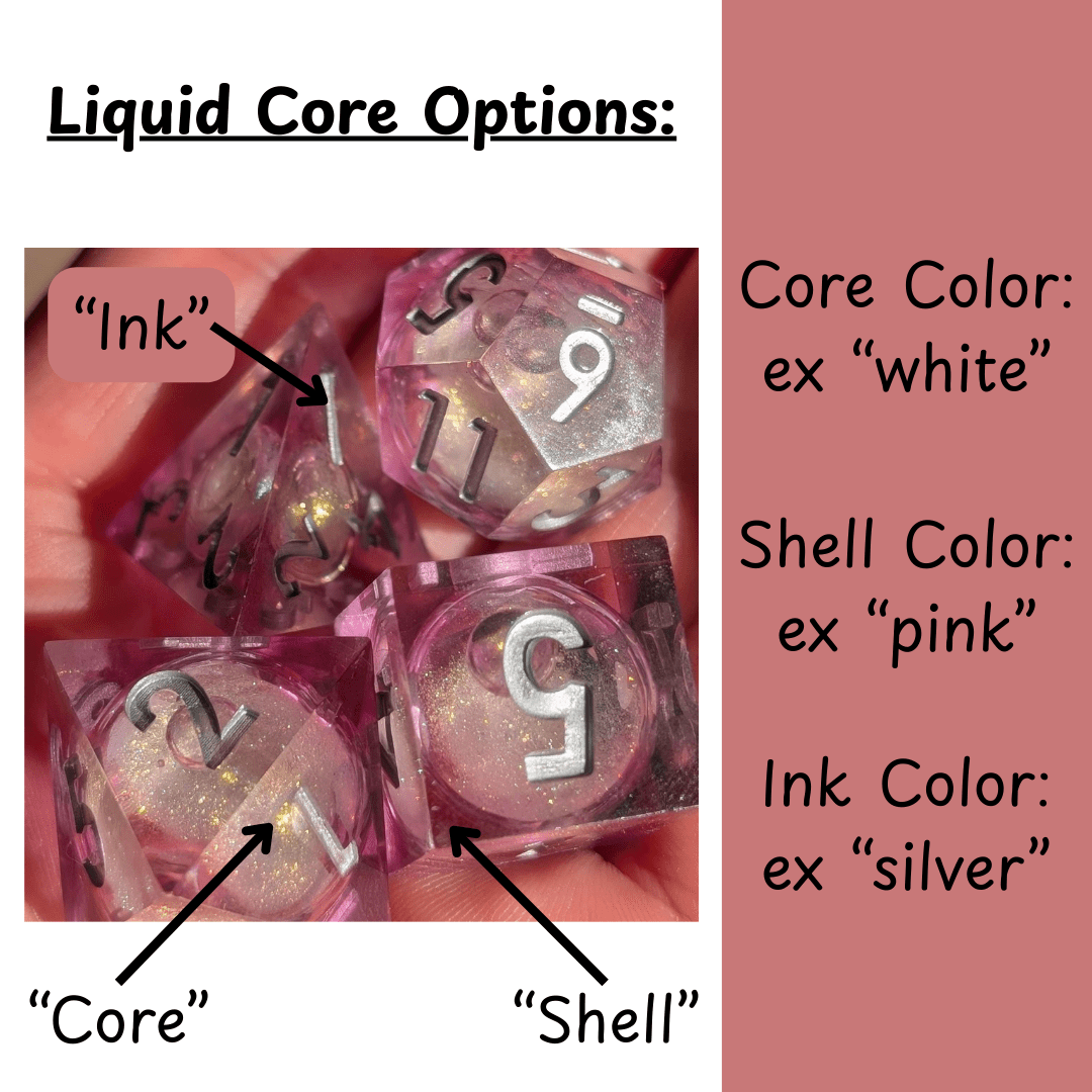Custom 7pc Polyhedral Dice Set - Made To Order