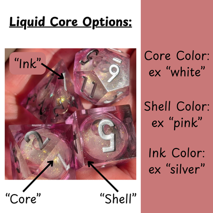 Custom Sharp Edge Polyhedral DnD Dice Set Made To Order