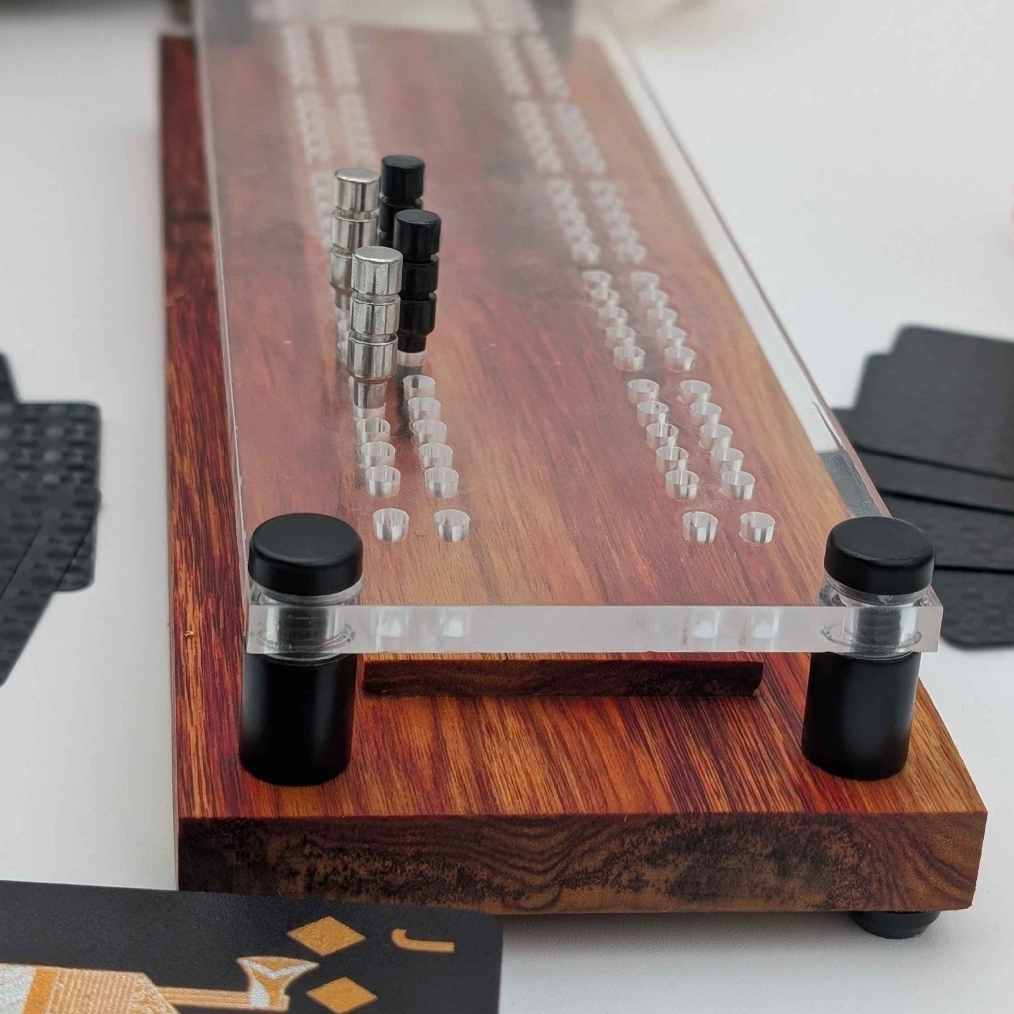 Two Lane Minimal Premium Cribbage Board With Cards